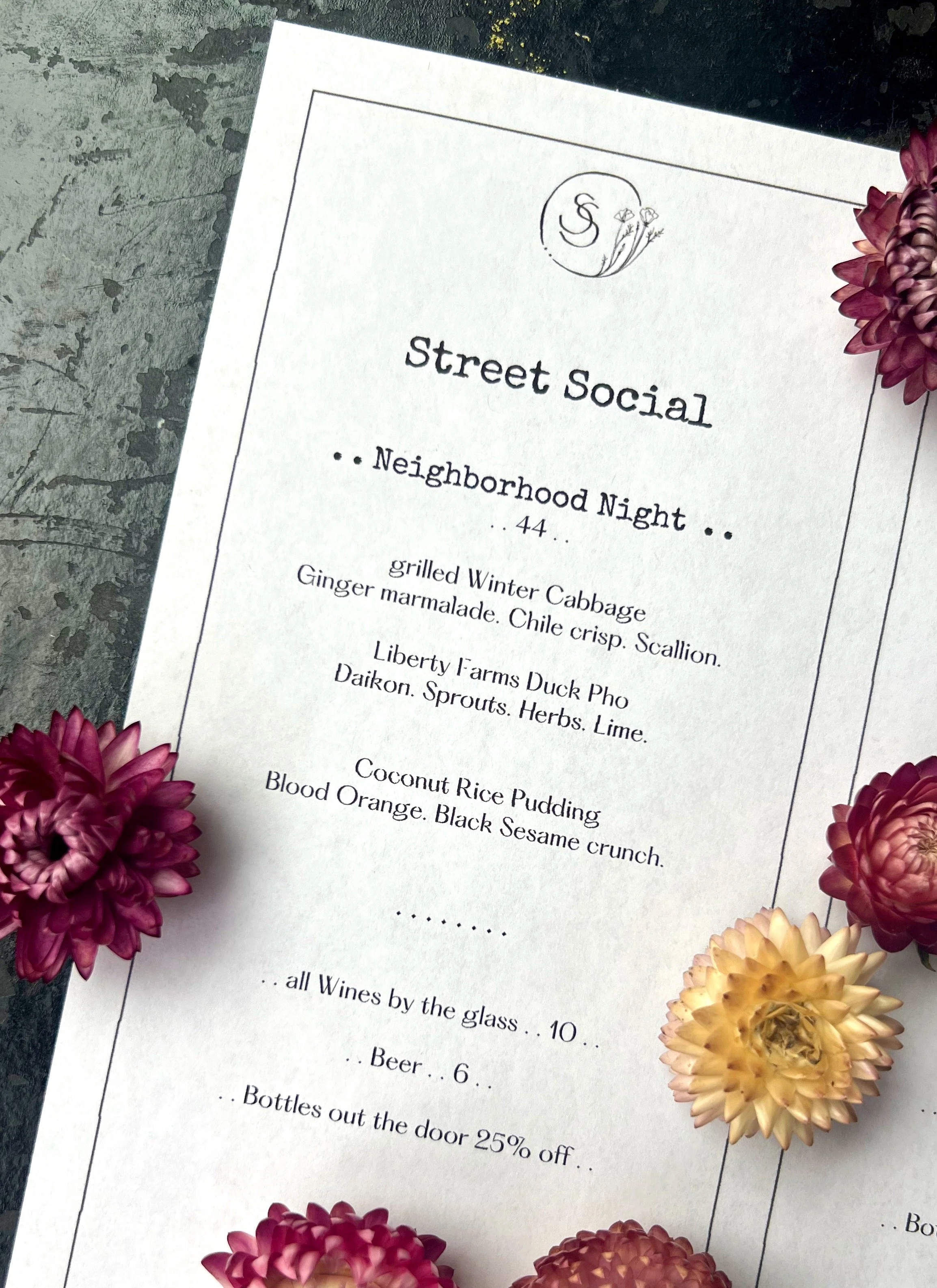 NEIGHBORHOOD NIGHT MENU