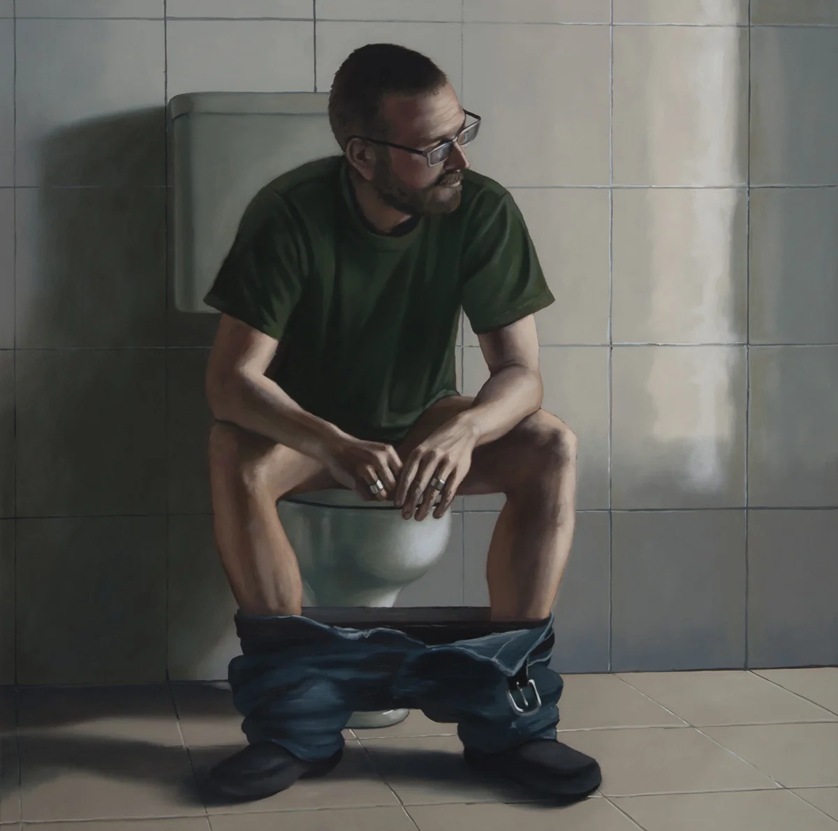 the creative process of an artist. oil on panel