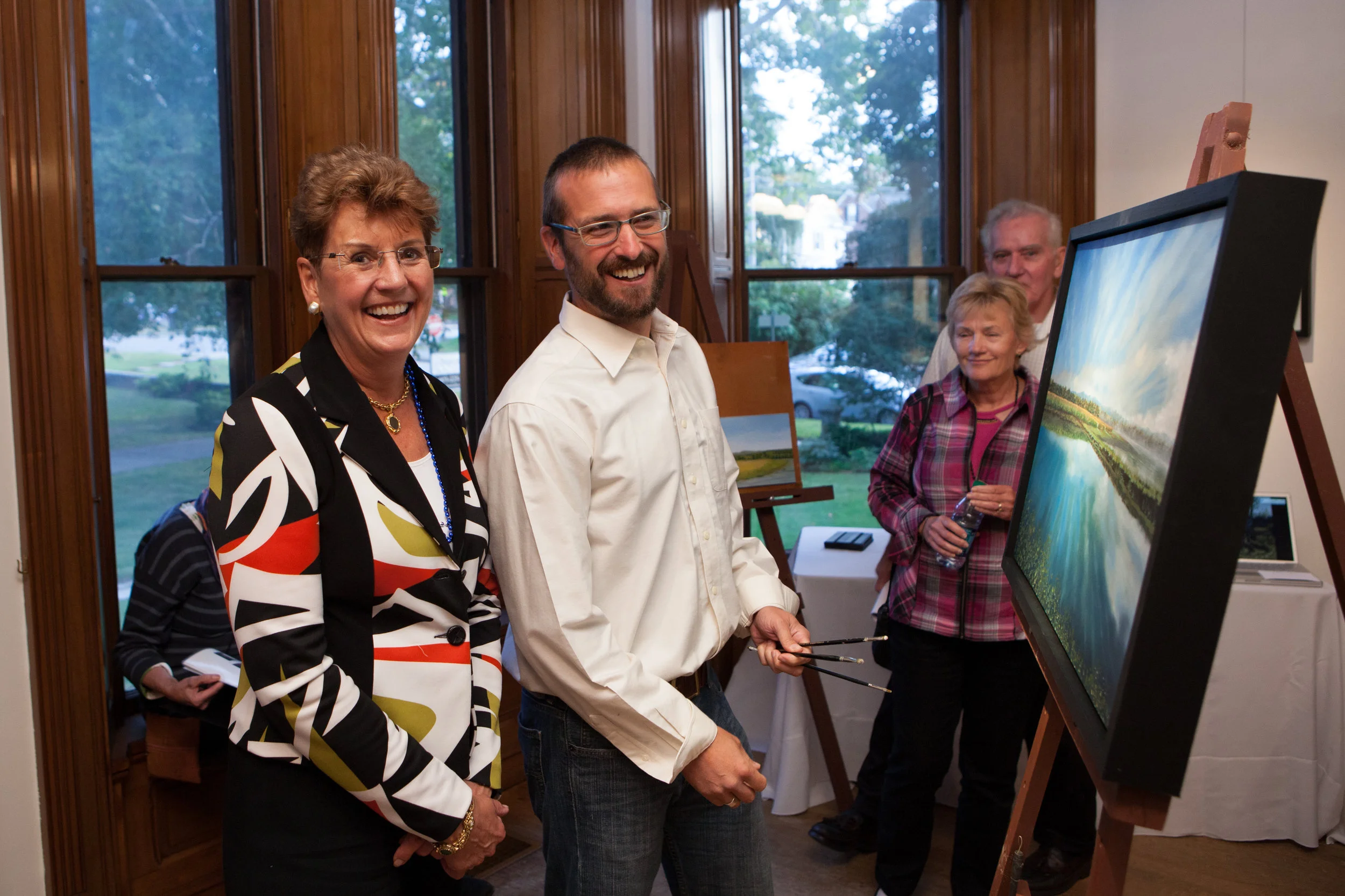 me painting at the annual art auction to benefit the kimball jenkins estate in concord, nh.