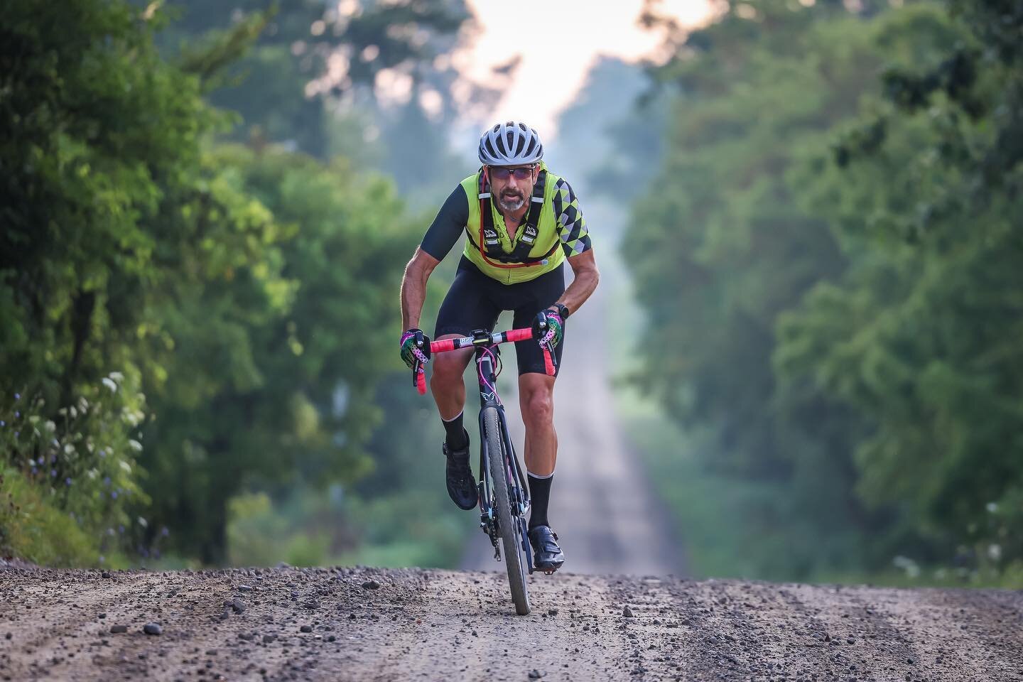 Chasing the peloton.