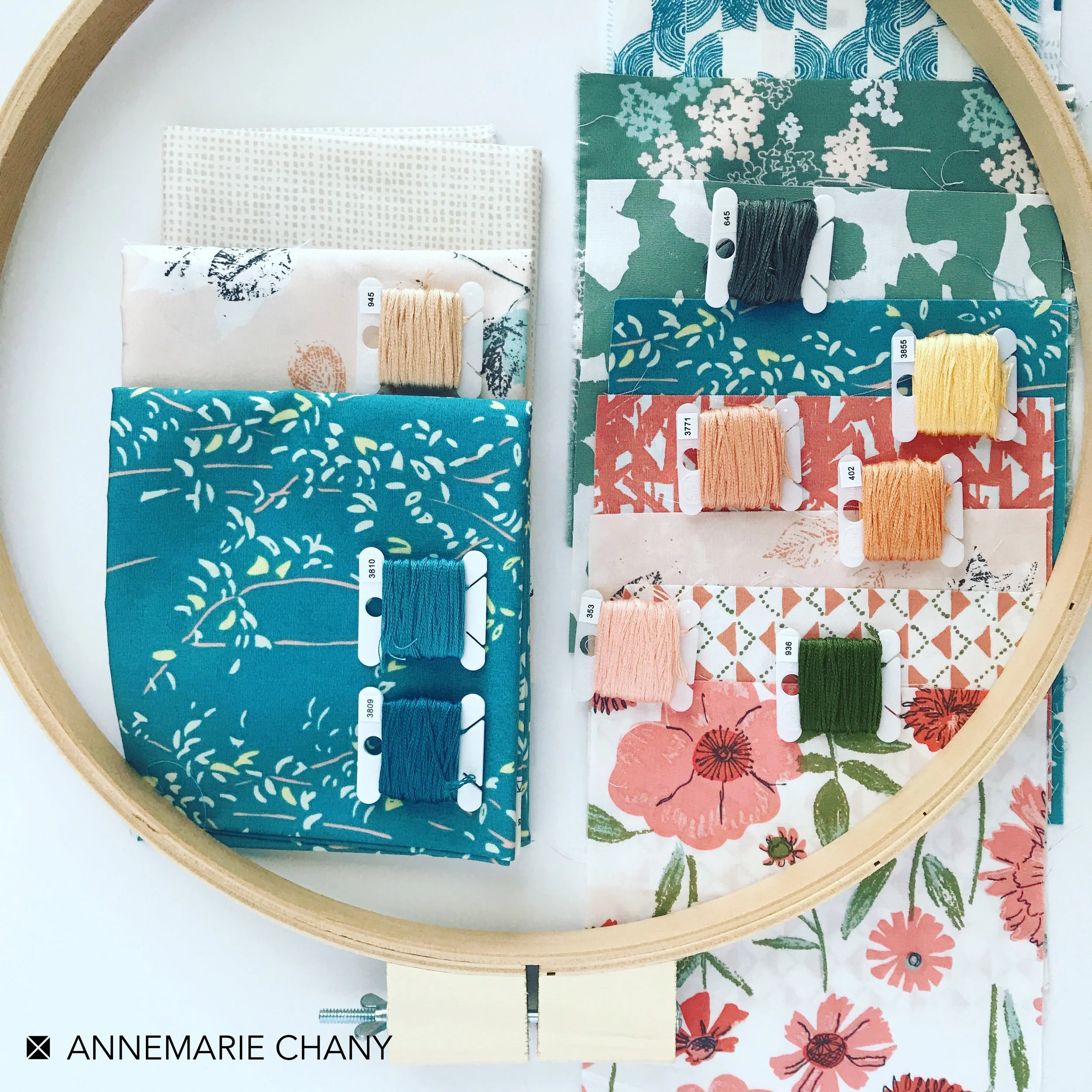 Bountiful Fabric selection for Hoop Quilt.JPG