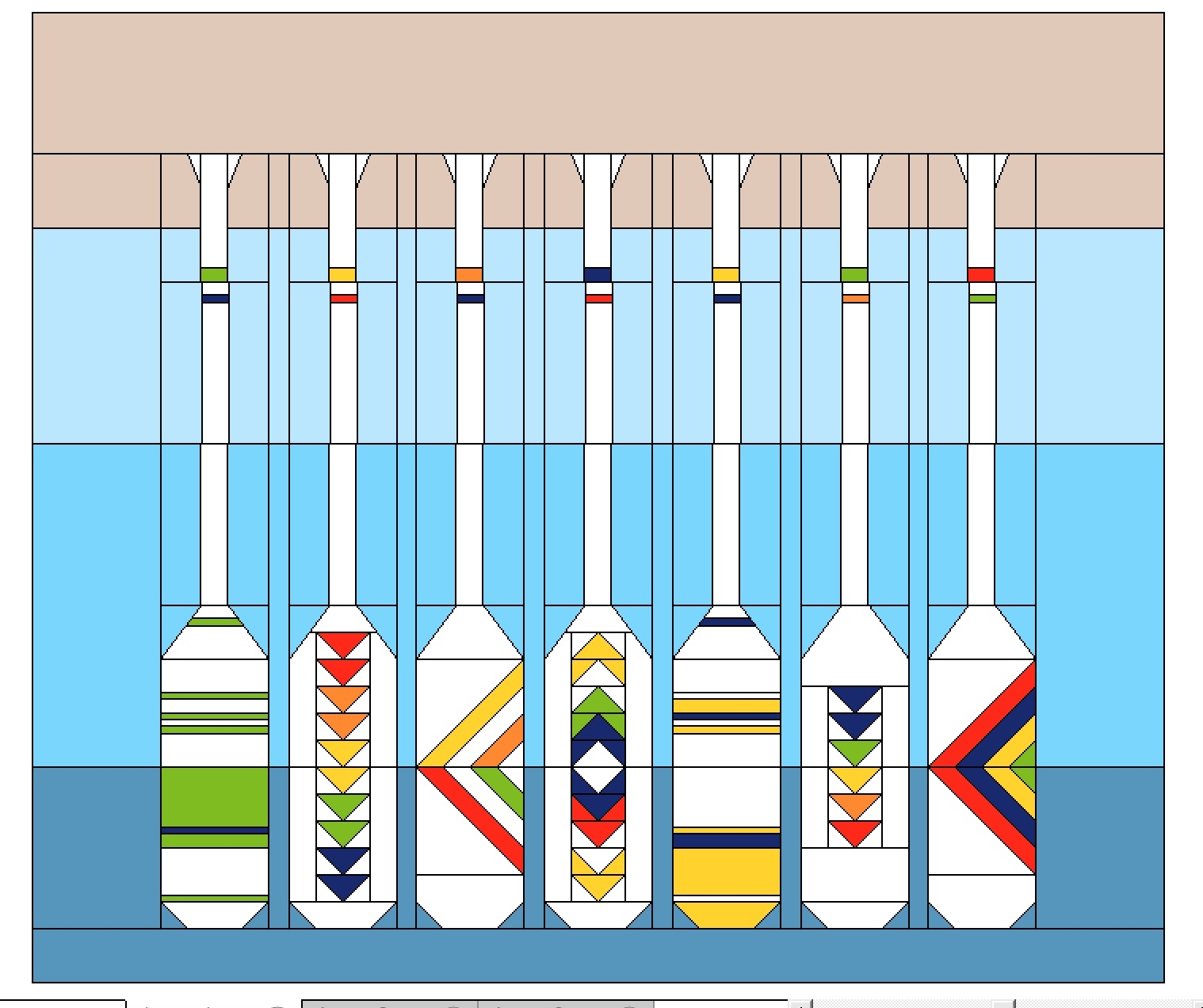 Lakeside Sampler Quilt Pattern Sketch