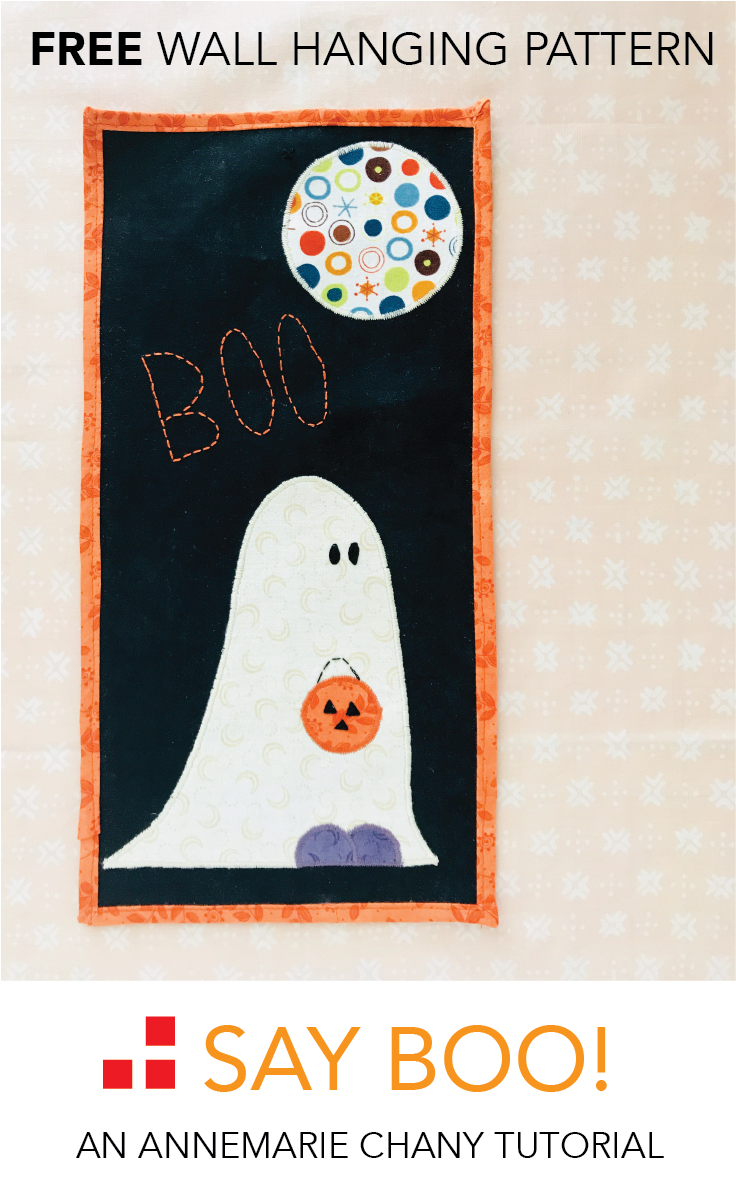 Say Boo Wall Hanging Free Quilt Pattern tutorial