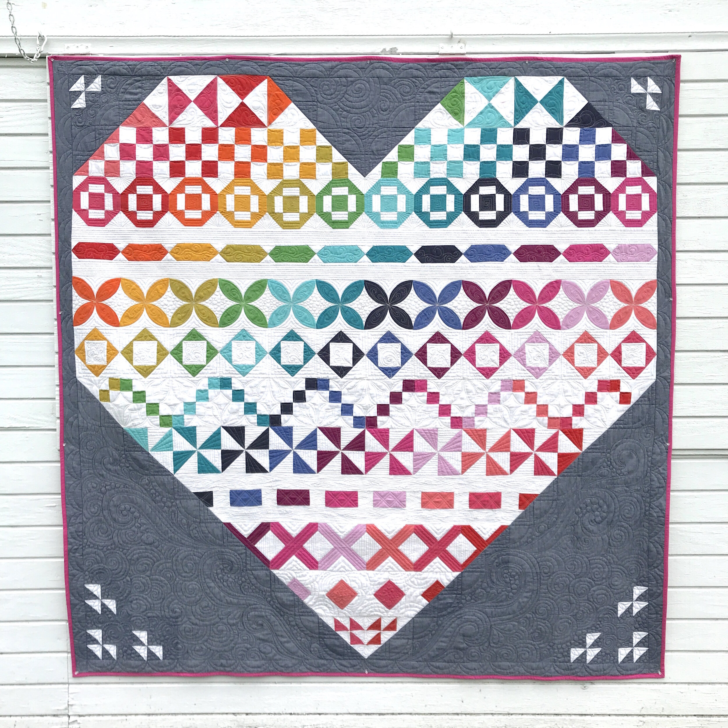 Conversation Sampler Rainbow Block of the Month by AnneMarie Chany