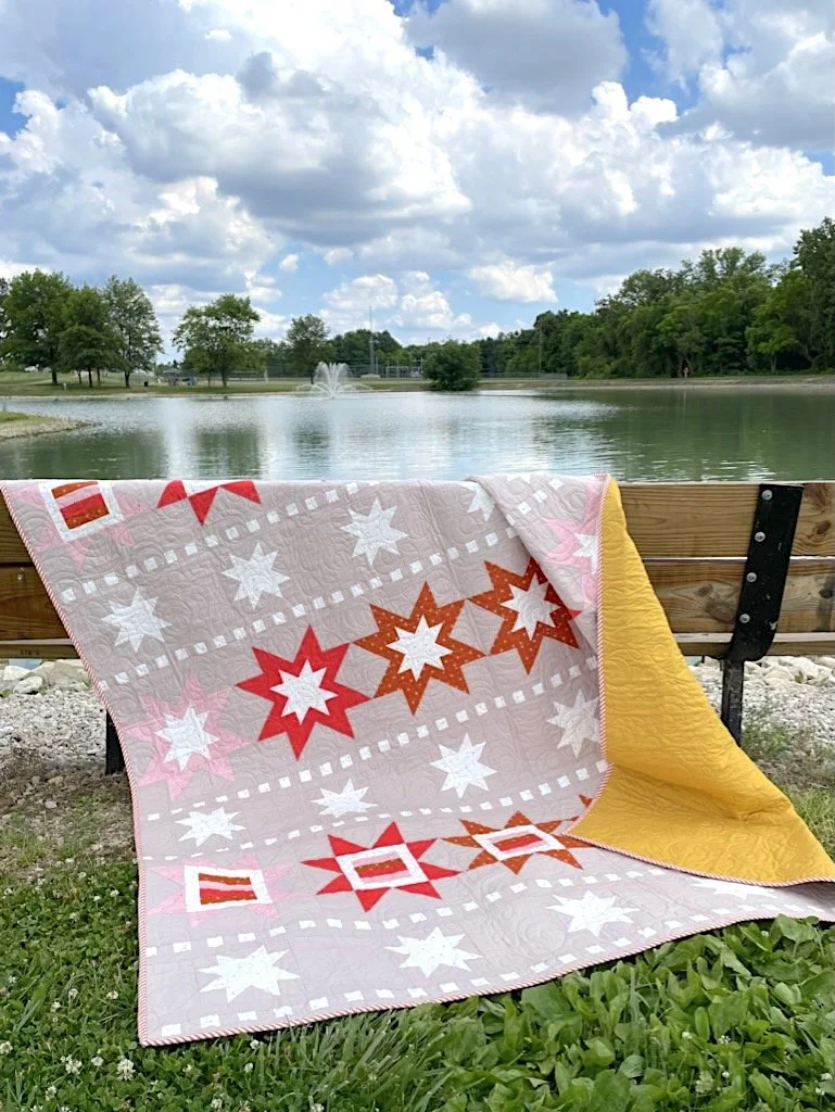 Sunset Strip Quilt Pattern by AnneMarie Chany sawtooth star row quilt