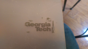 Frosted glass had a high retention of embossing powder, and a nice, even coverage.