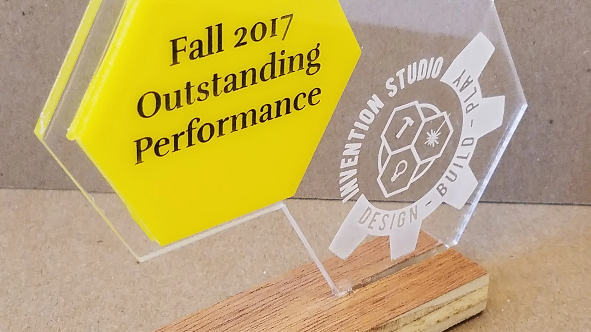 The 2017 version of the trophies.