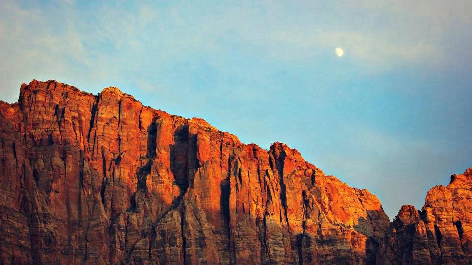 Moonrise over Zion Park & Springdale