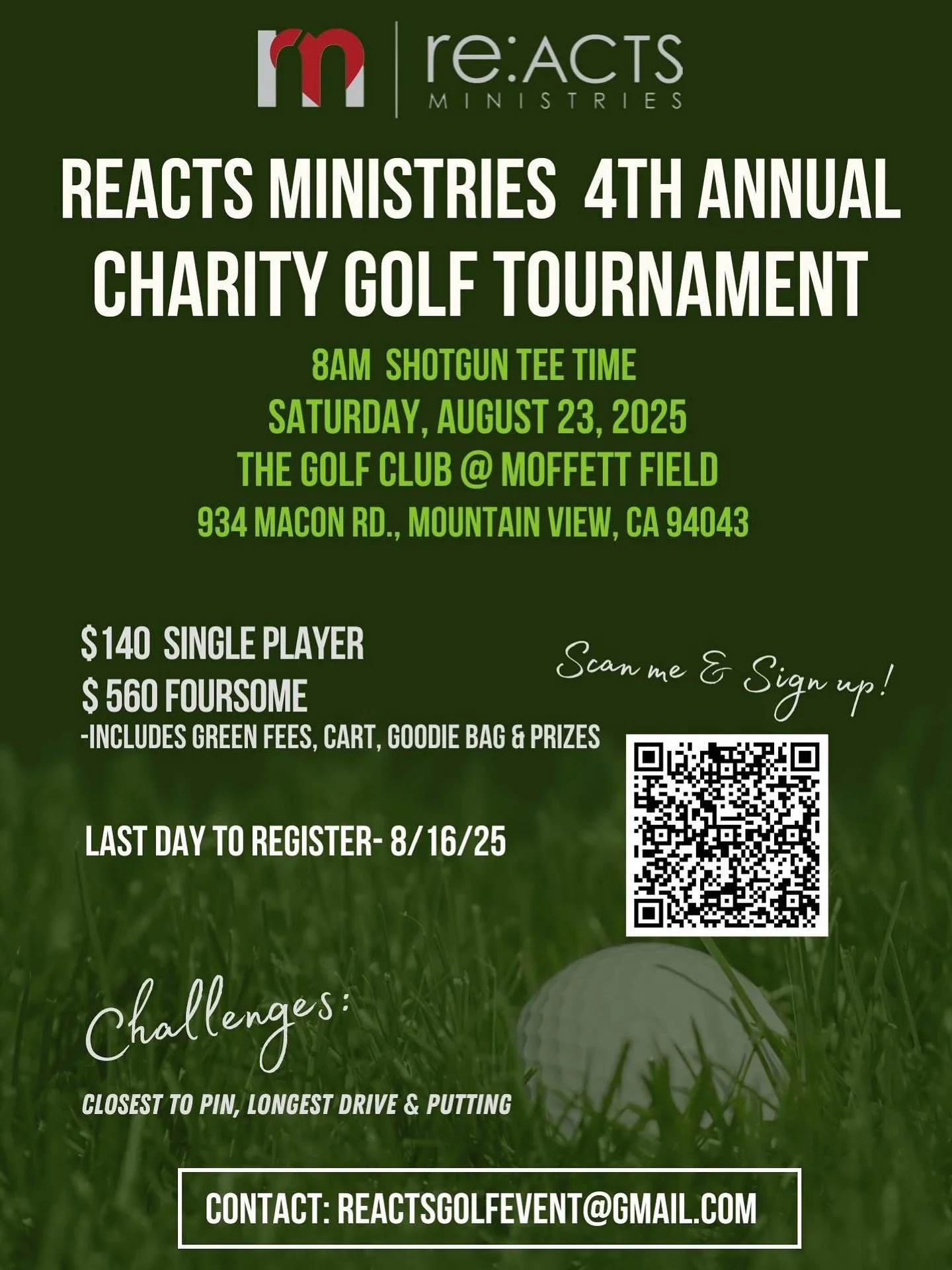 Our 4th annual charity Golf Tournament ⛳️ is less than a month away!  Sign up now!!!