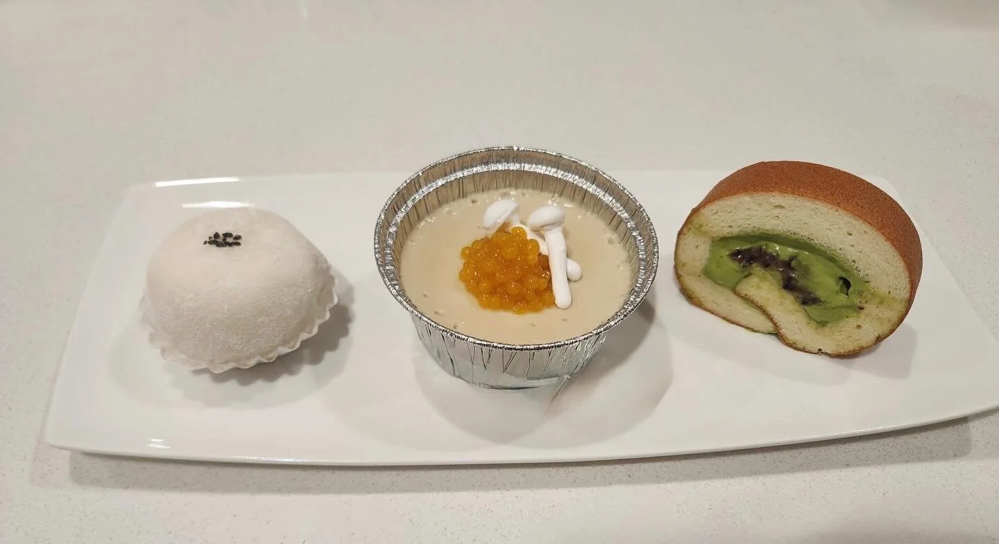 Here&rsquo;s the dessert for our upcoming Benefit Dinner on October 4th! 
*Black Sesame Mochi
*Genmaicha &ldquo;Chawanmushi&rdquo; w/ Passionfruit Caviar  and Meringue Mushrooms
*Matcha Red Bean Cake 

We still have a handful of tickets left!  Get em