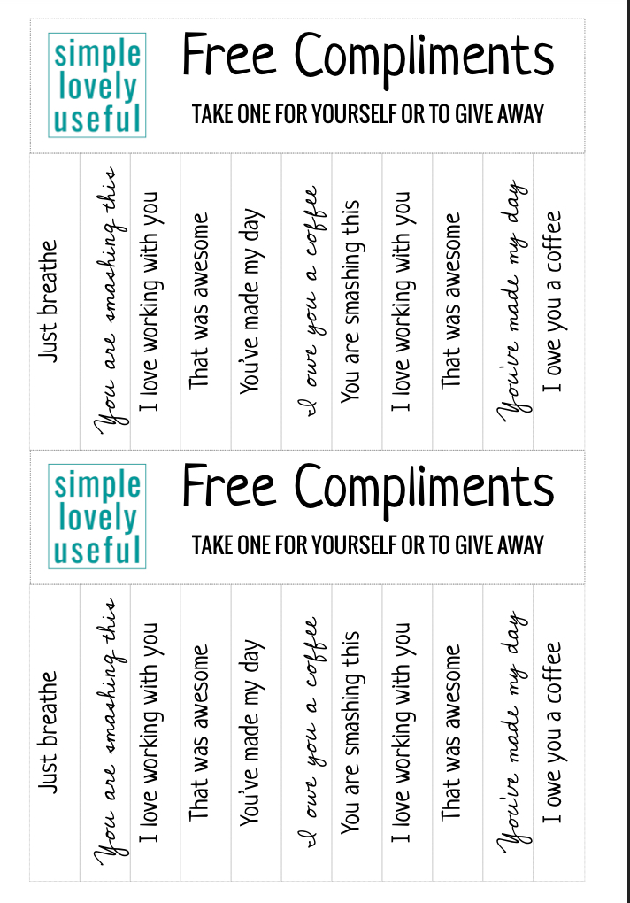 Free Printable Take Another Compliment Simple Lovely Useful