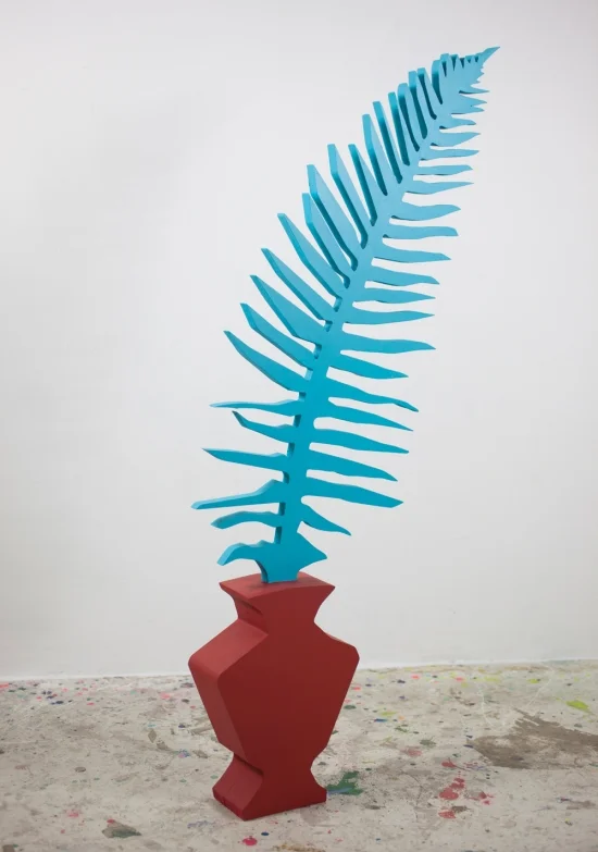 Jonathan Chapline, Fern I, 2016, Acrylic on MDF, 48 x 23 x 4 in / 122 x 58 x 10 cm