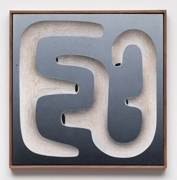 Brian Robertson, Maze Form I, 2016, Acrylic on panel, walnut artist's frame, 14.5 x 14.5 in / 37 x 37 cm