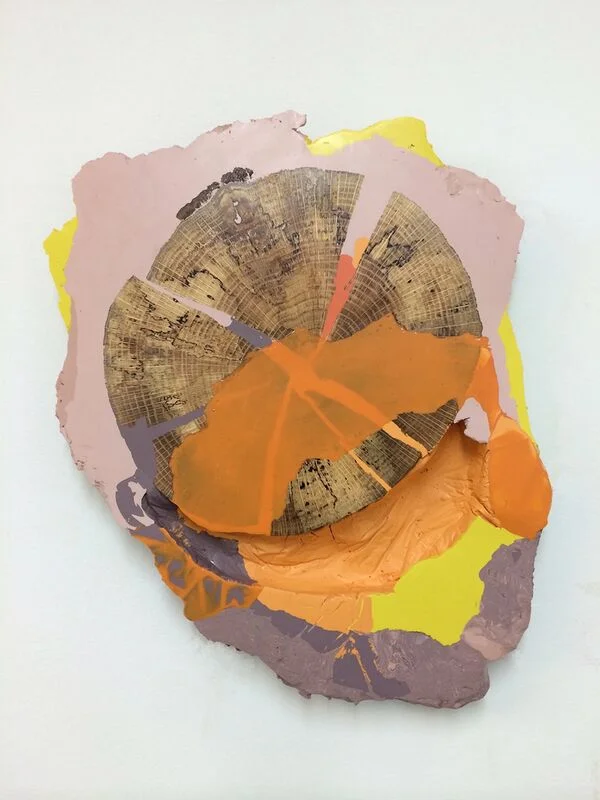 Christian Maychack, Compound Flat #43, 2014, Epoxy clay, pigment, wood, 24 x 20 x 4 in / 61 x 51 x 9 cm
