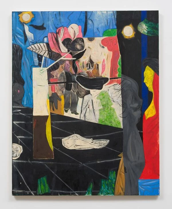French Exit, 2016, Oil, oil crayon on canvas, 102 × 81 cm / 40 × 32 in