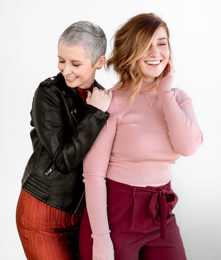 Oh heyyyyy girl! We are Michele & Shannon , the babes behind Quarter Moon Co .! We're based in Bucks County, PA, and our studio is in Philadelphia. Our main focus is working with brands that cater to women, by creating empowering, inspiring, and inclusive imagery that celebrates women in all of their life roles, of all shapes, all sizes, and all colors! We particularly love to work with brands who not only share our mutual belief in GIRL POWER, but also make an effort to give back, produce ethically, protect the earth, and manufacture locally! We also love to document life — through portraits of women, family sessions, and weddings! For our life photography, we take a very documentary-inspired, laid back approach, and zero in on those sweet, intimate, little moments that capture the subject's unique personality and the love they have for one another. When we're not working, we like to divide our time equally between family, eating tacos, and having pajama dance parties. You know, the usual. Michele is the Leslie Knope to Shannon's Ann Perkins (and one of us married a Ron Swanson, the other a Ben Wyatt... we'll leave their real identities a mystery).