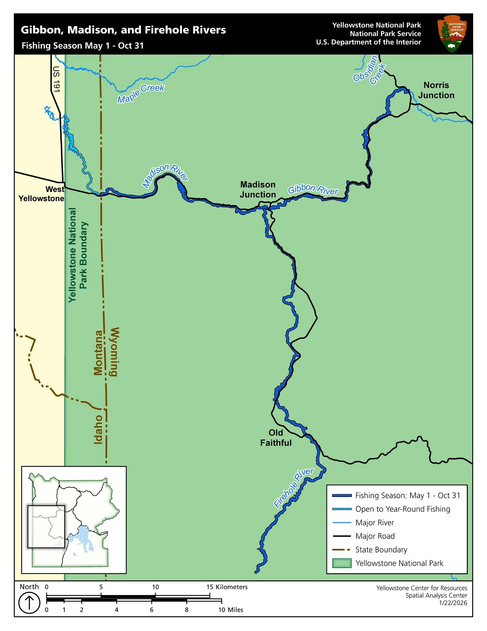 Yellowstone Fishing Map