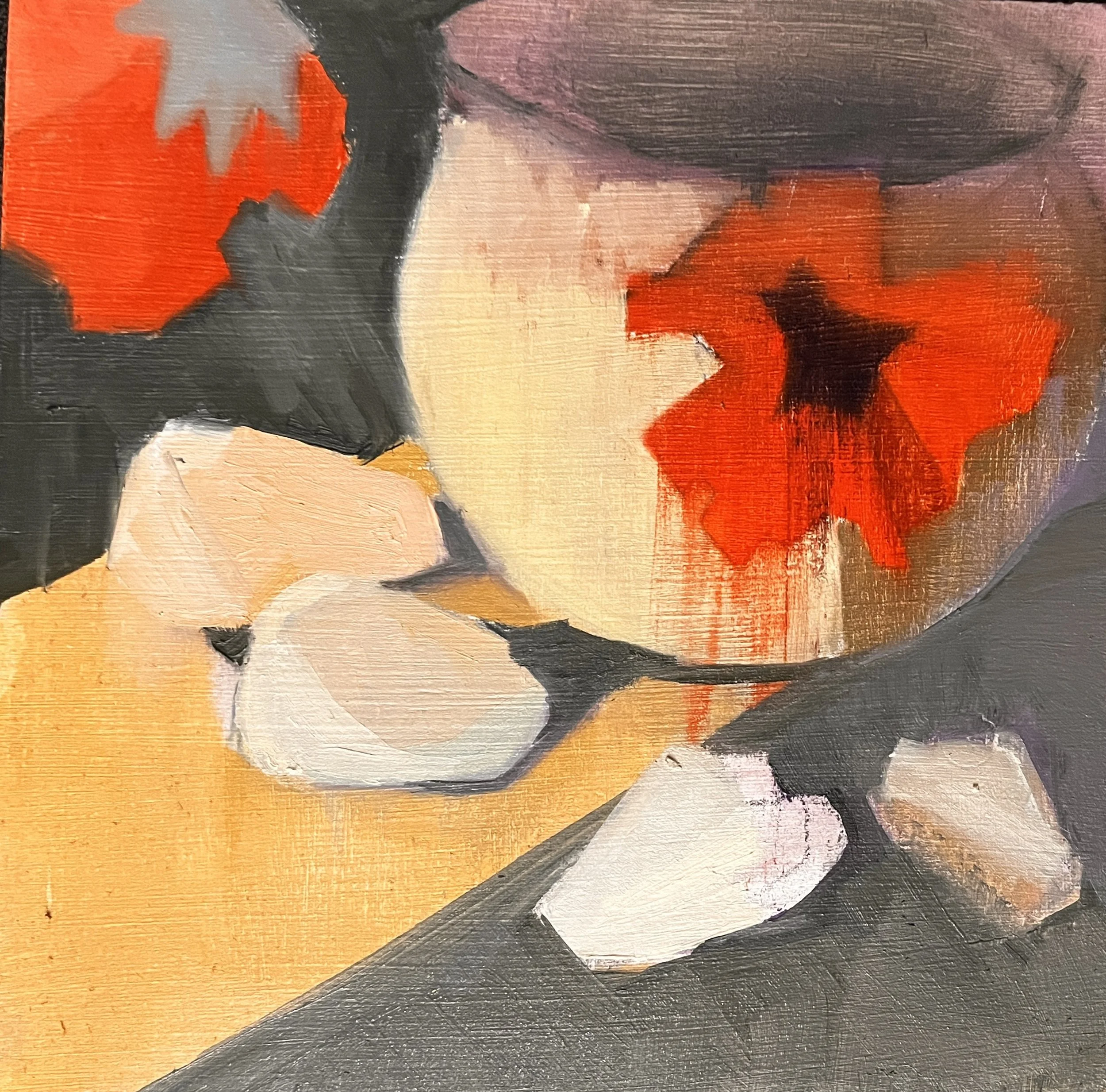 Of Flowers & Stones, 2022, 8"x8", Acrylic on board.