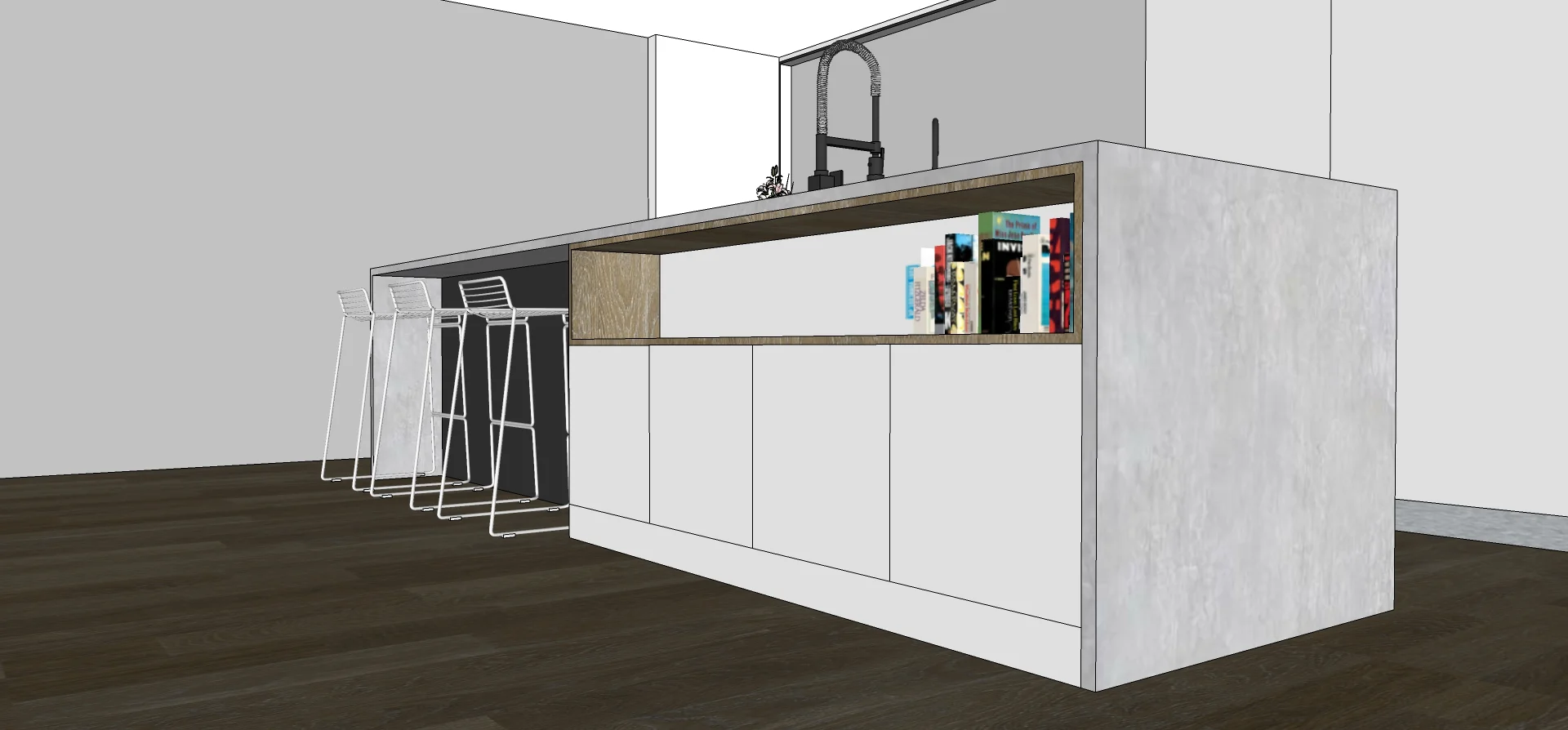 Pocket door kitchen design
