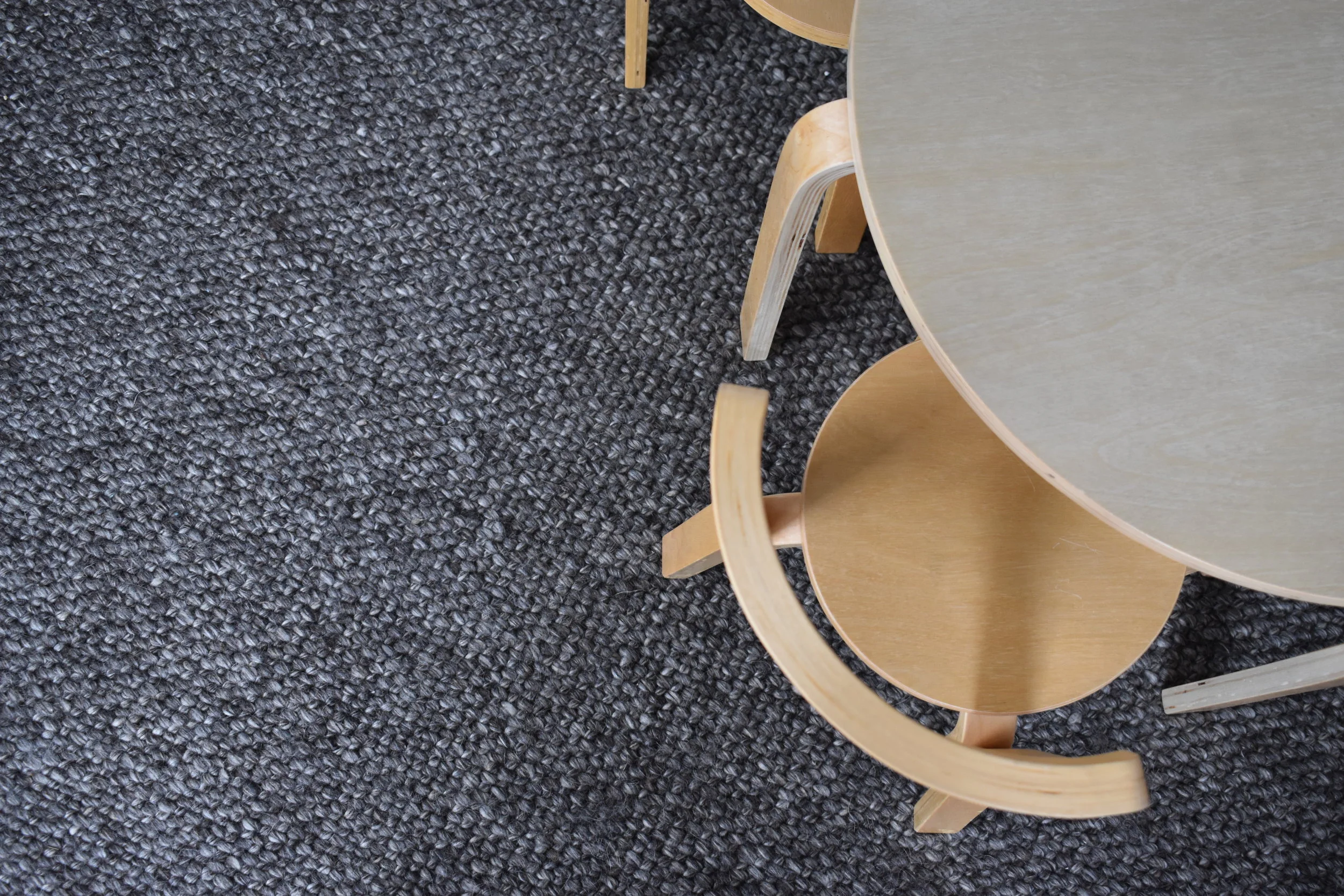 Kids Ply Chairs and Table on Woollen Rug