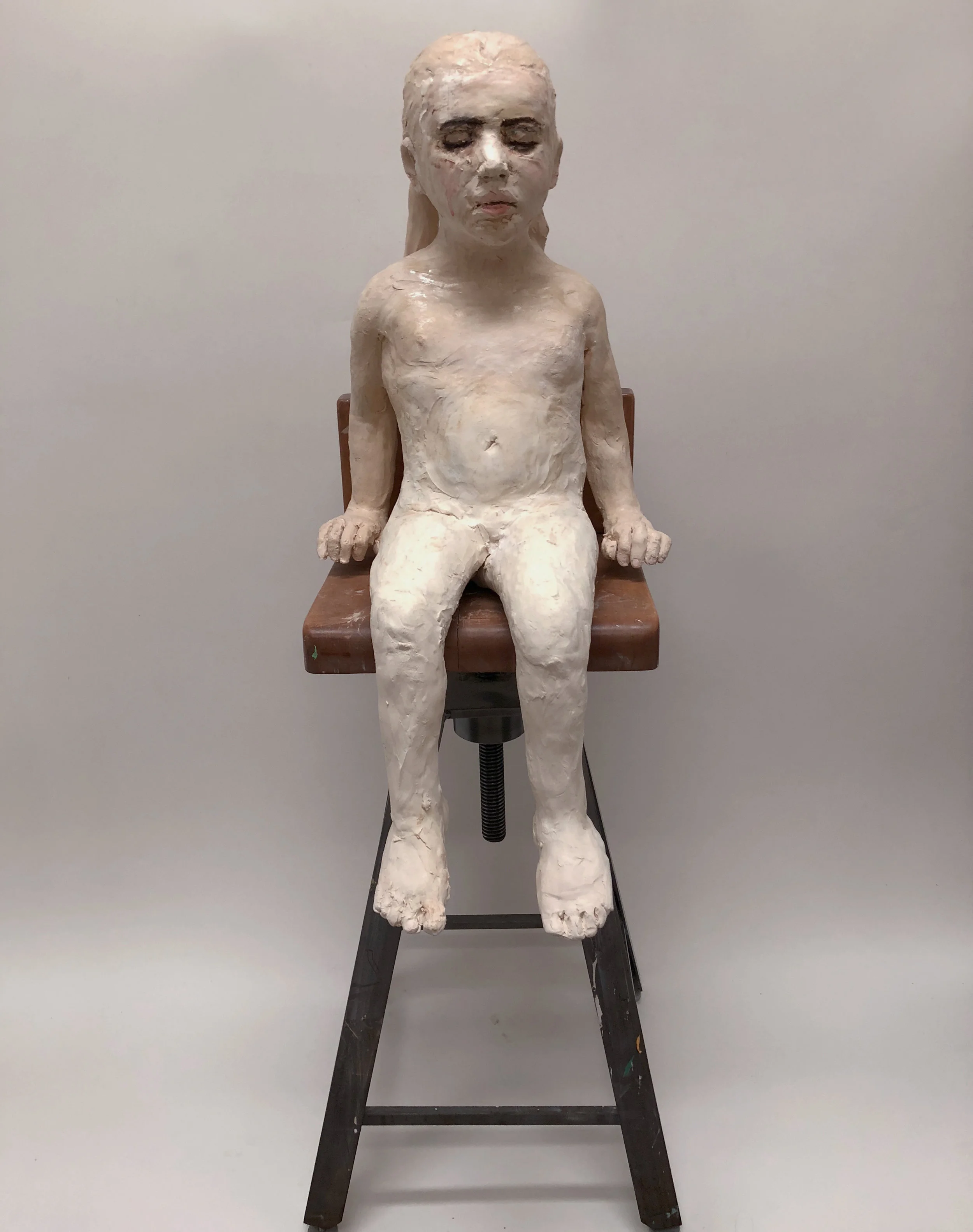 Untitled , 2018, ceramic, 29½ x 15 x 15 inches