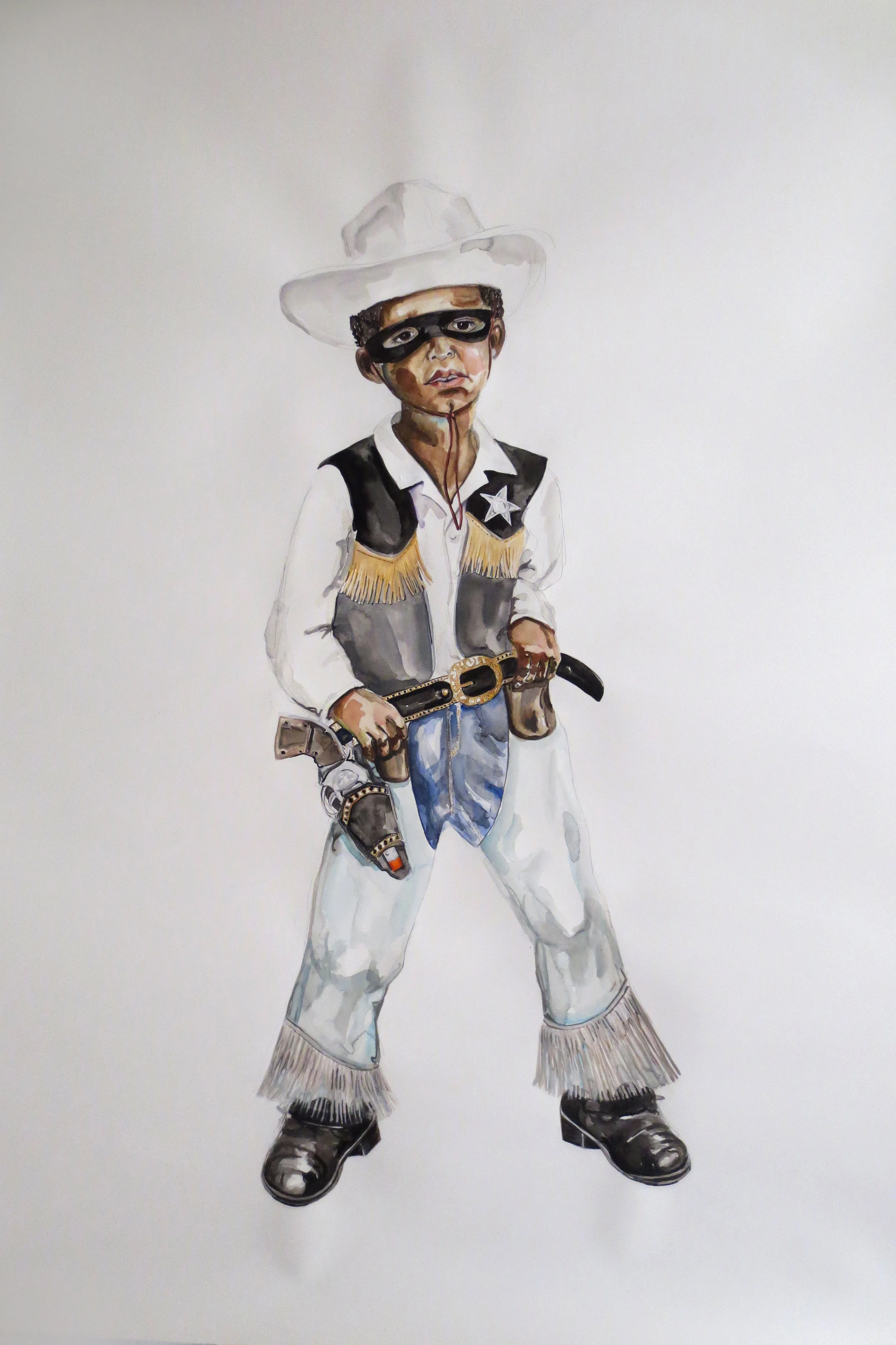 The Lone Ranger , 2015, watercolor on paper, 68 x 52 inches
