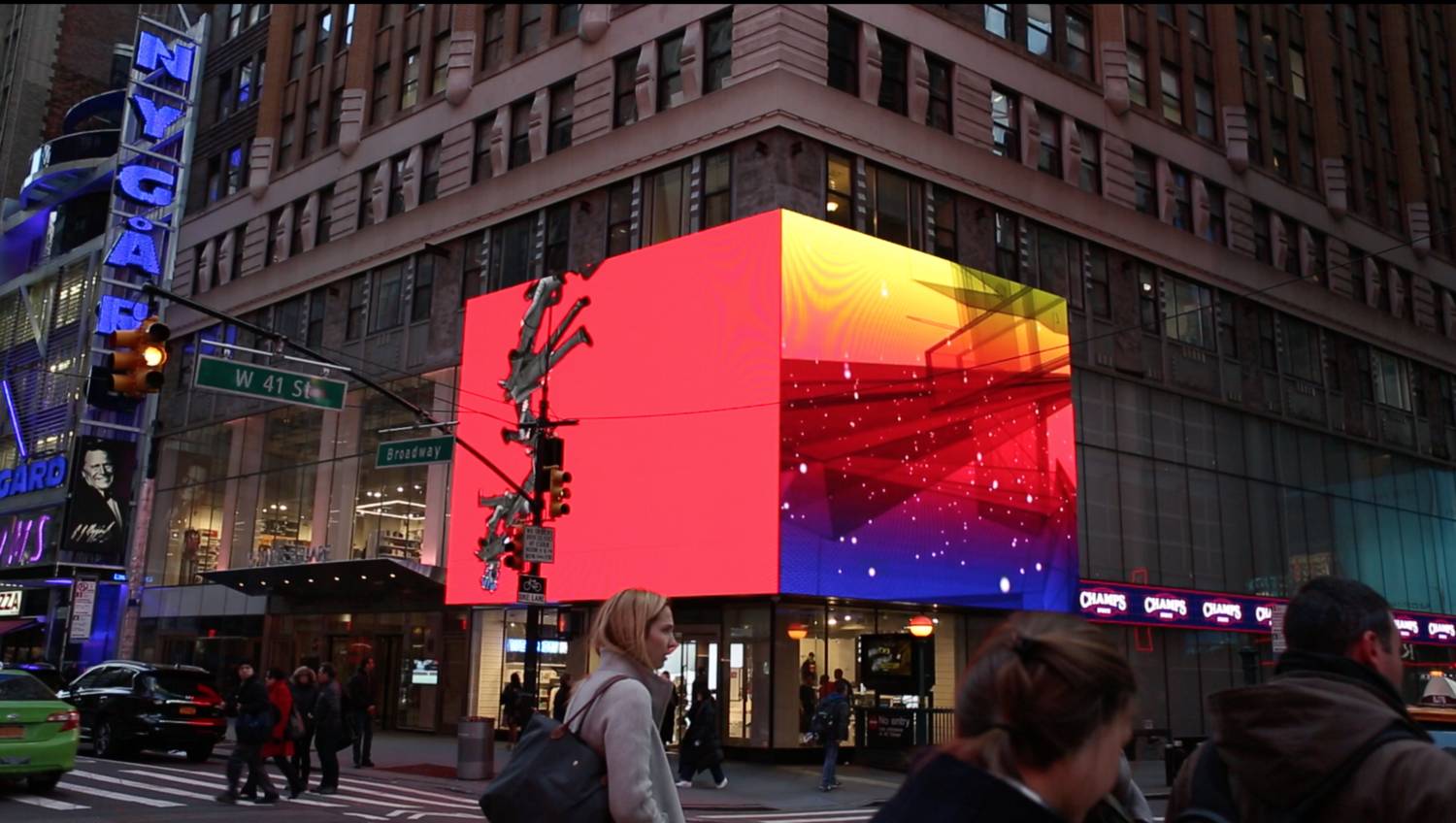 Image: Still from ZAZ10TS’ commemorative video of the 24:7 project at 10 Times Square