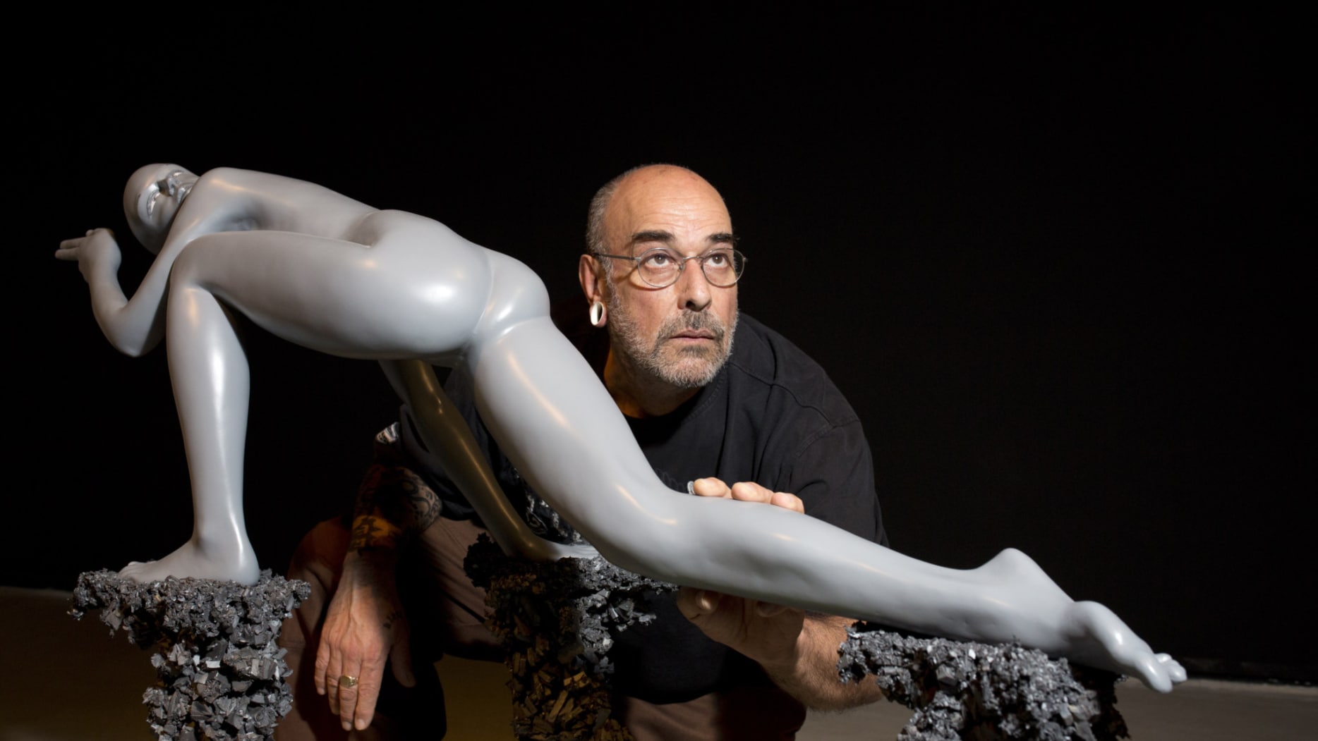 Uri Katzenstein with Sculpture from BACKYARD