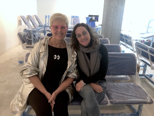 ZAZ10TS Founder Tzili Charney with featured artist Aya Ben Ron