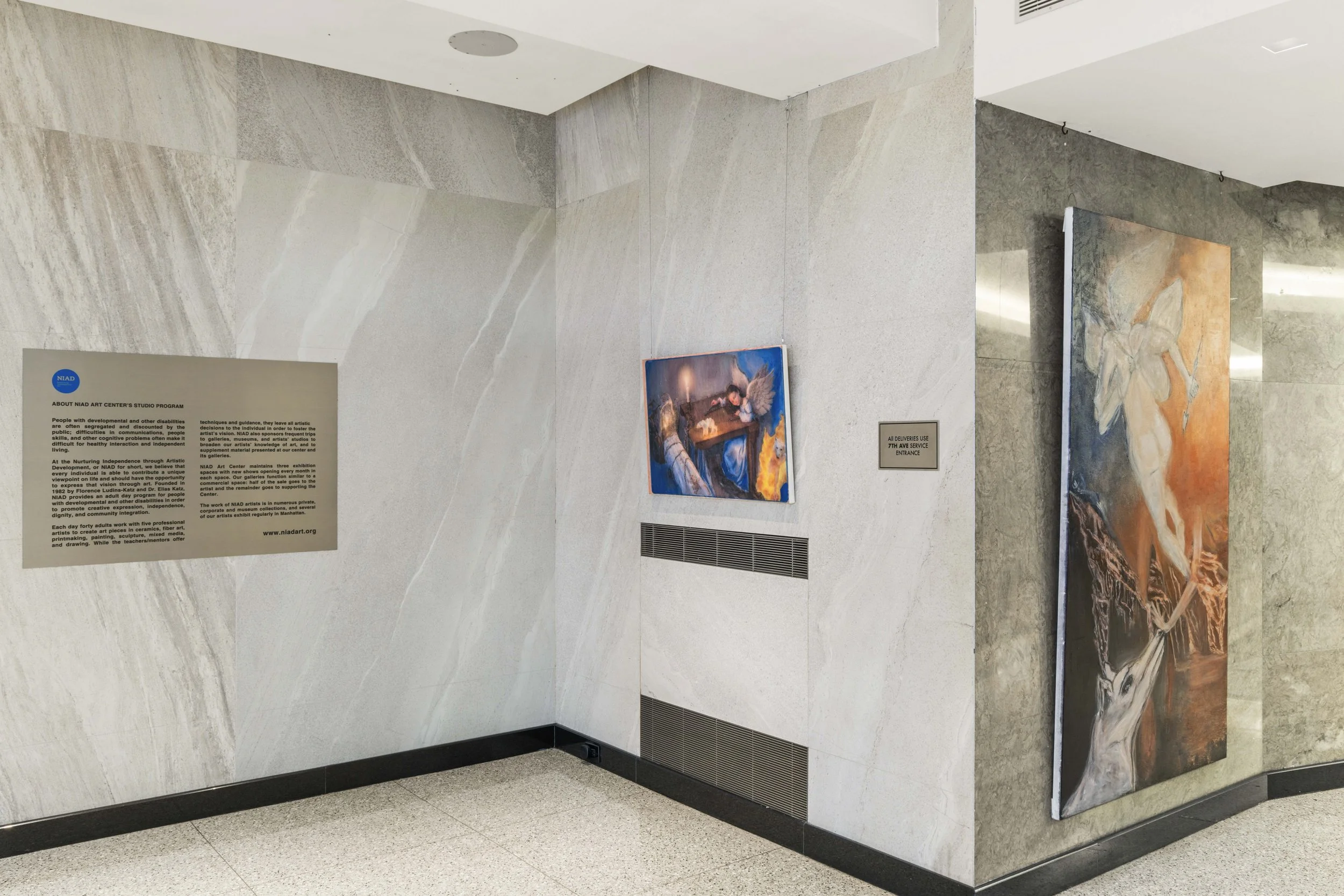 Installation view, Anatomy of an Angel, 2026 &amp; The Messenger and the Wolf, 2026