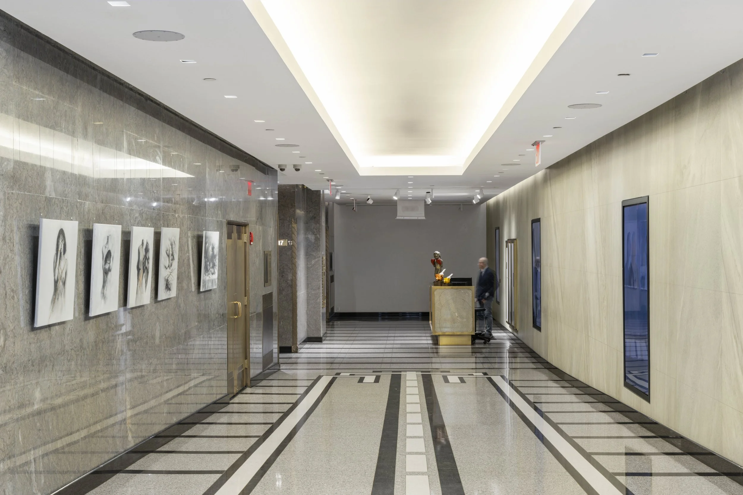 Installation view, Kintsugi Series (1–4), &amp; Kintsugi Still Life, 2026 | Teddy, 2025, Bronze &amp; Gold