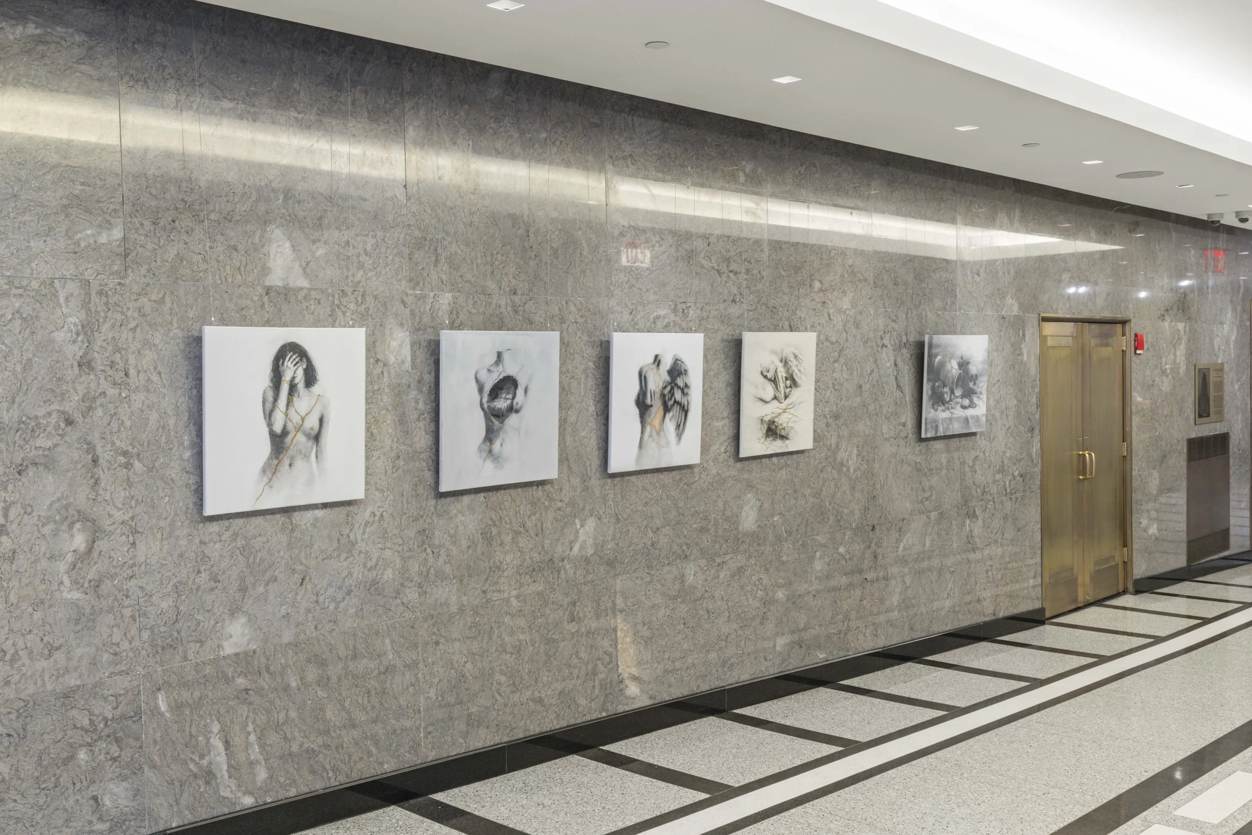 Installation view, Kintsugi Series (1–4), &amp; Kintsugi Still Life, 2026