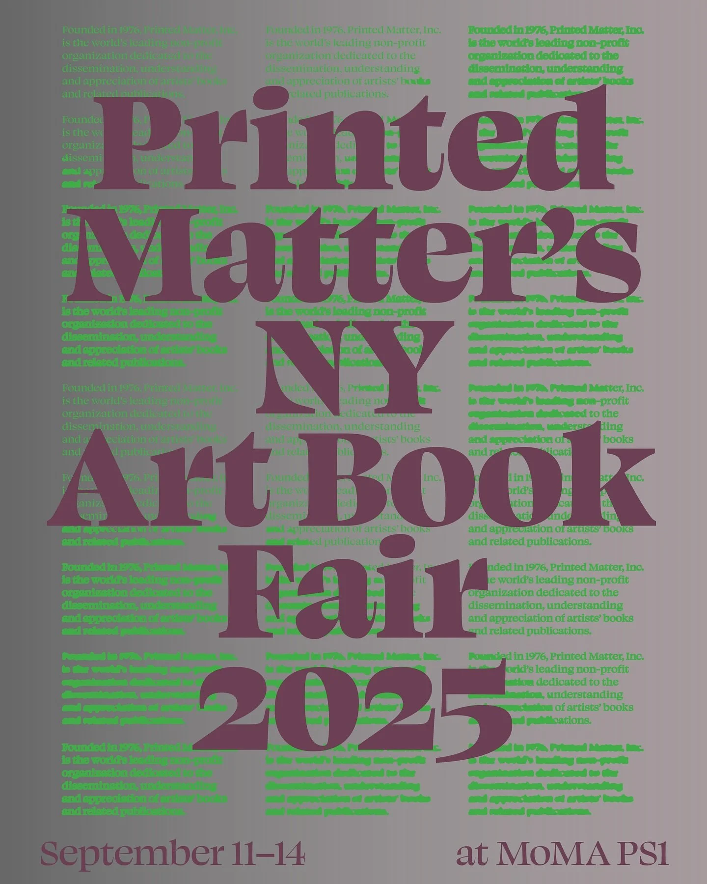 We&rsquo;re thrilled to be part of @printedmatterinc NY Art Book Fair! 📚✨Join us this weekend at @momaps1 alongside incredible publishers, zine makers, and creatives celebrating the power of independent publishing.

⏰ Fair Hours: 
Thursday, Sept 11,
