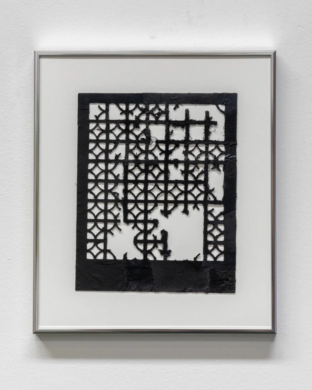 Cyle Warner&rsquo;s 🇰🇳 🇹🇹 (@cylewarner), &lsquo;Untitled wall remnant&rsquo; series is on view all weekend long. Come through and experience the works in our debut NADA presentation! 

Untitled wall remnant, 2025
Cut and stitched fabric on paper
