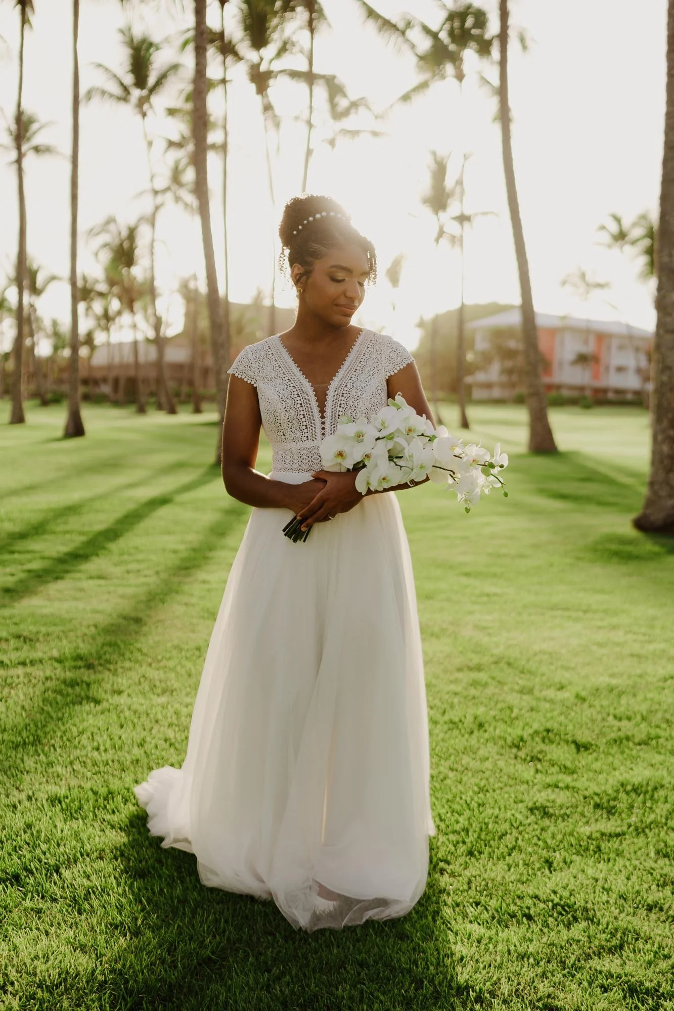 bride photos in sunset wedding photography chez bisutti punta cana wedding photography