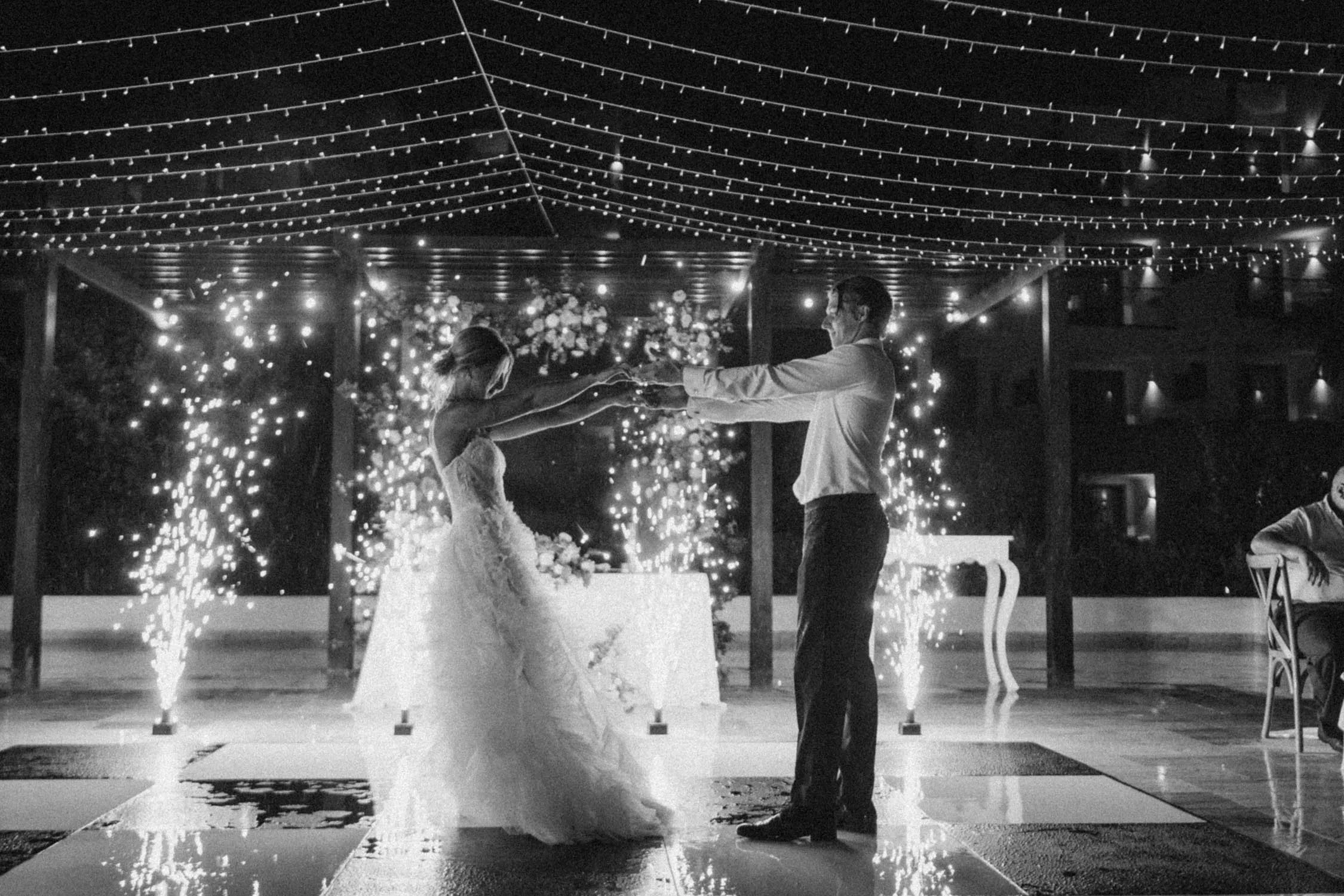 bride and groom first dance