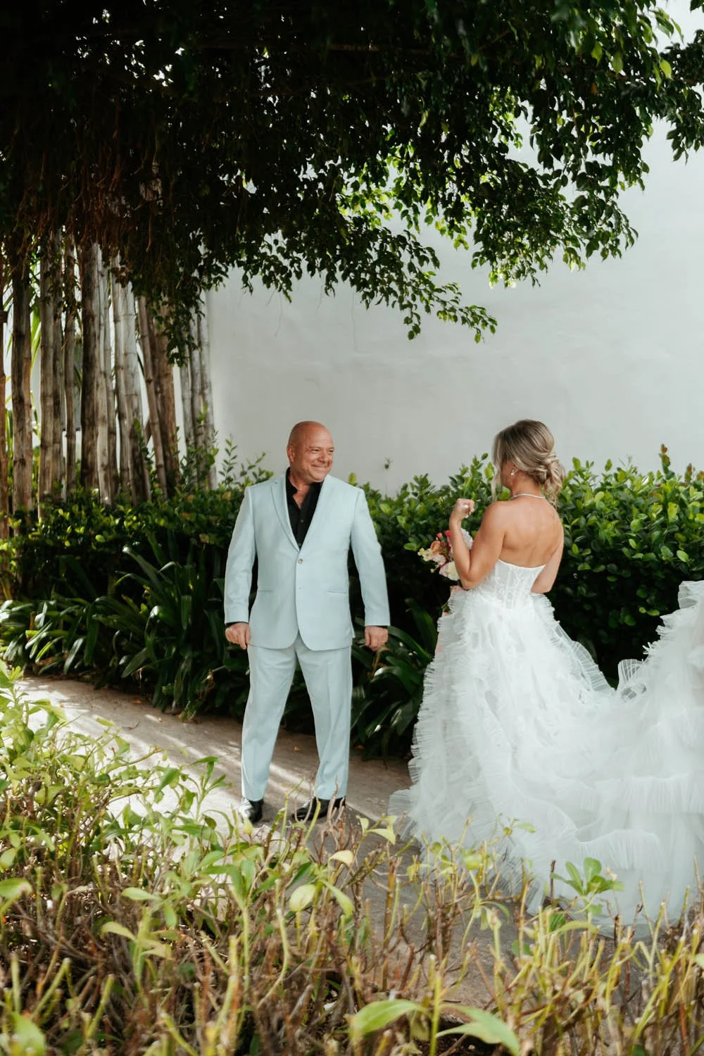 First look of the bride and his father