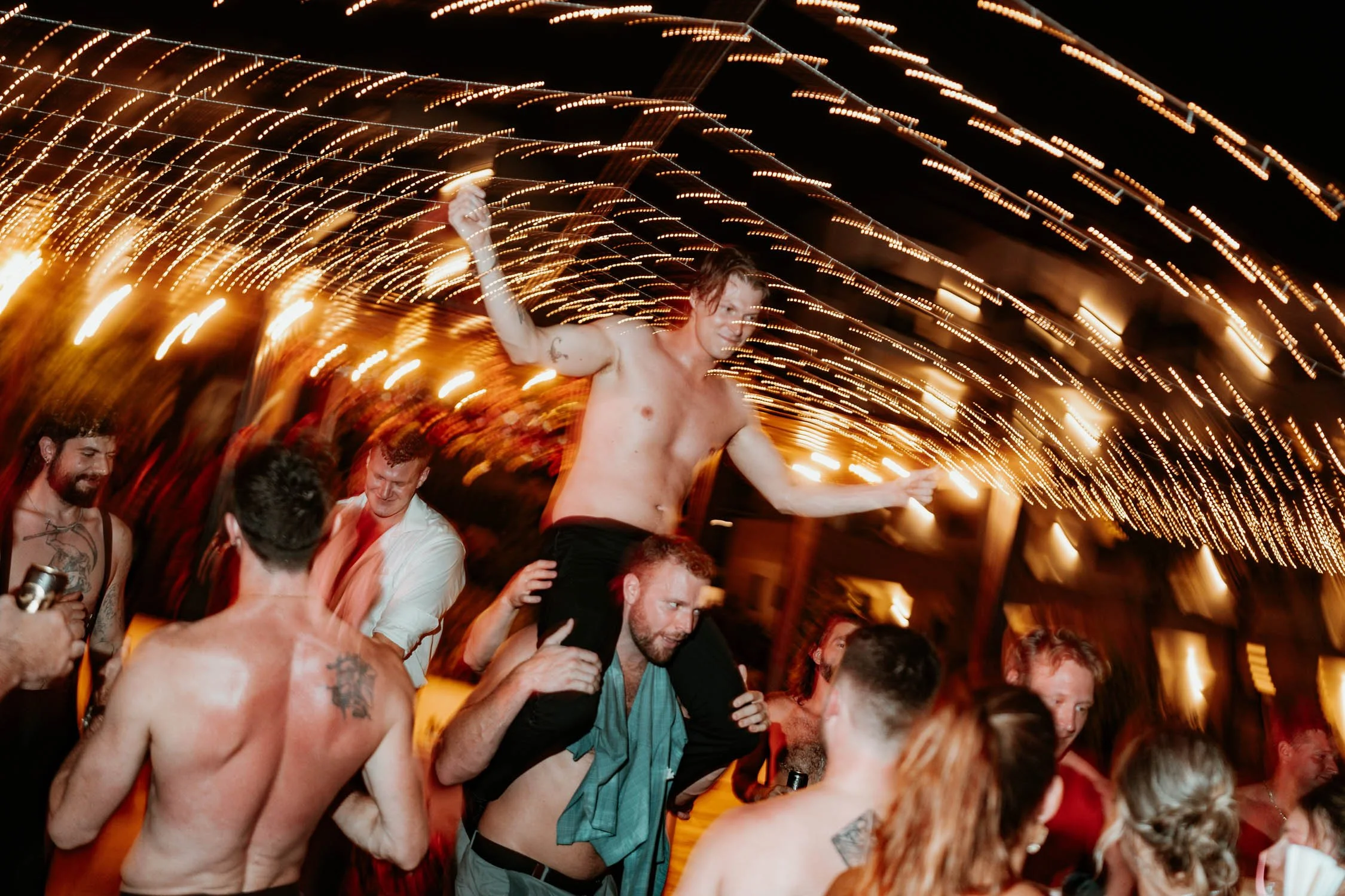 groom having fun in the party