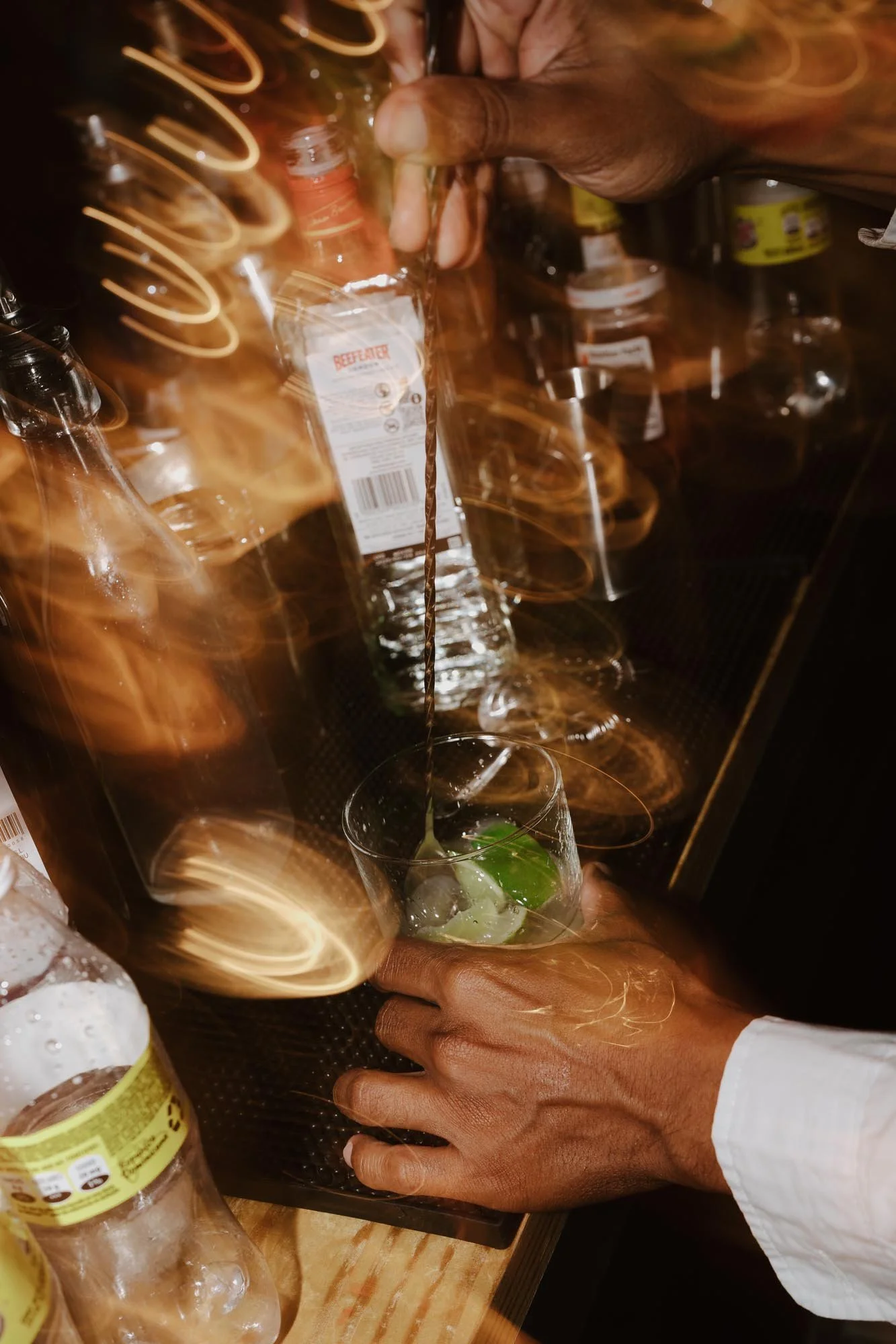 Candid and energetic wedding reception party in Punta Cana, with guests dancing and celebrating under warm lights