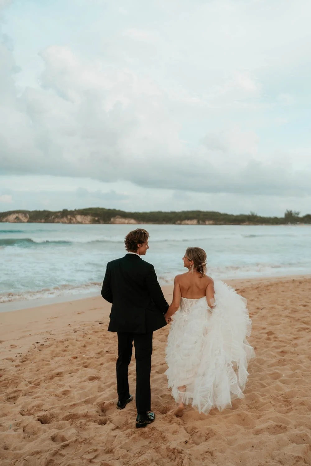 bride and groom in the beach