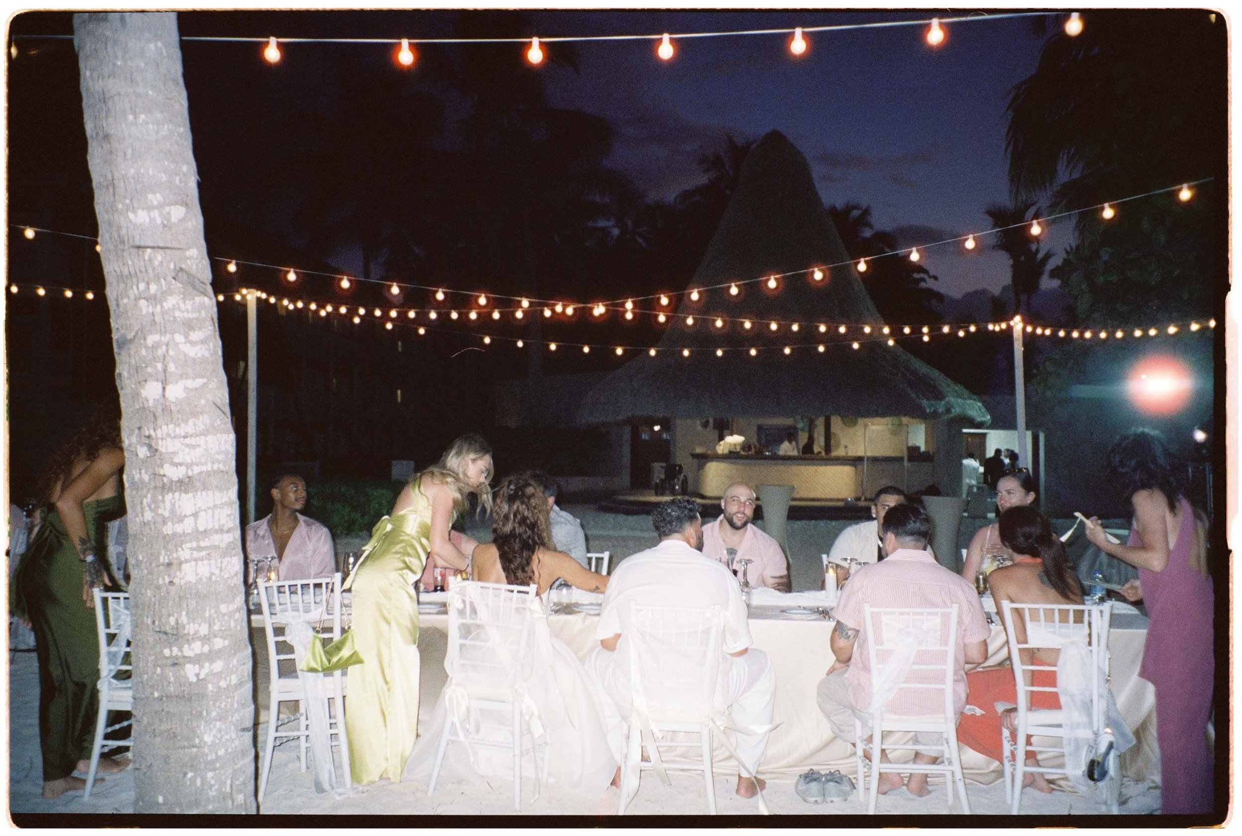 35mm film photo of the reception dinner