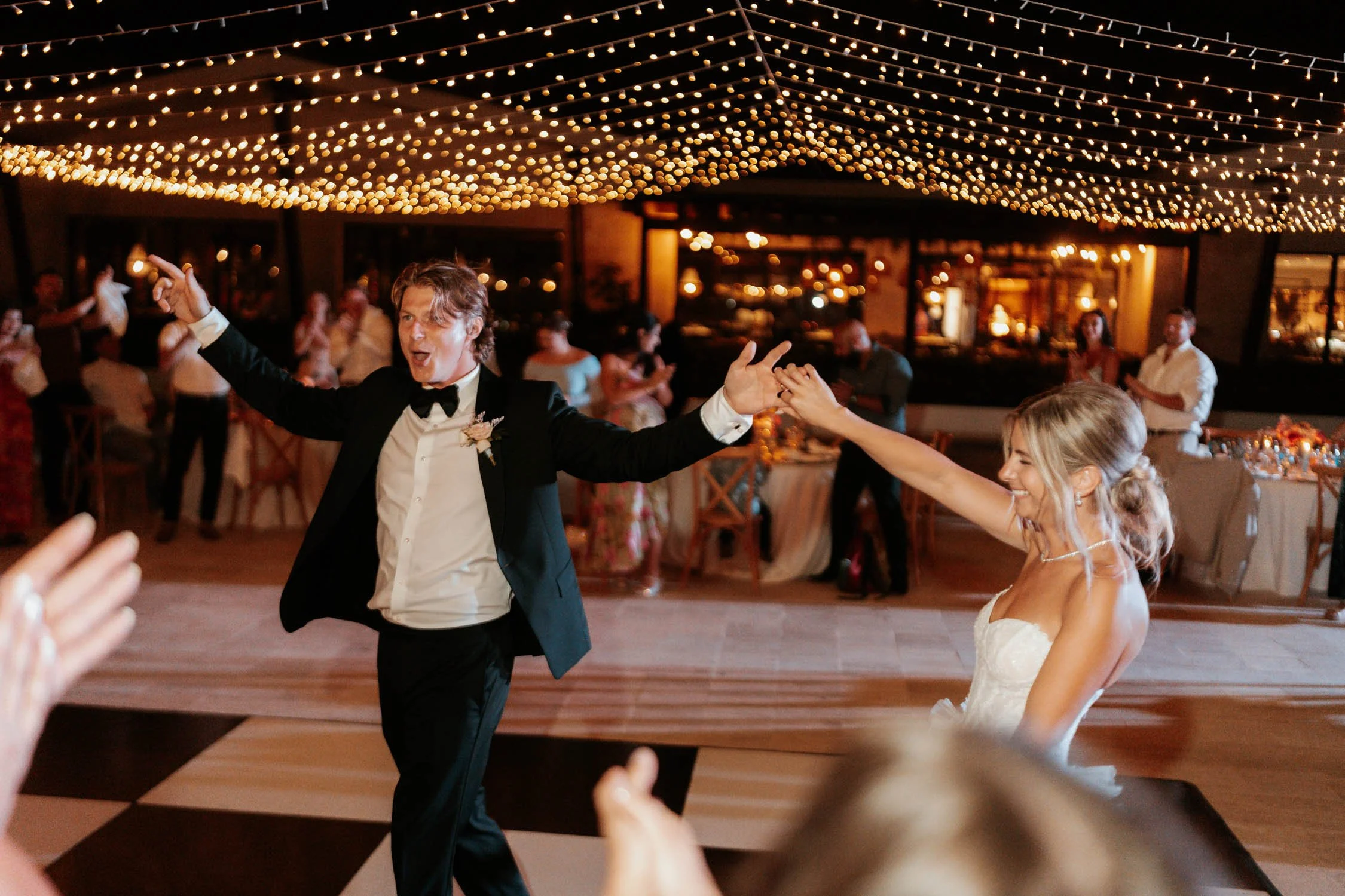 bride and groom first dance