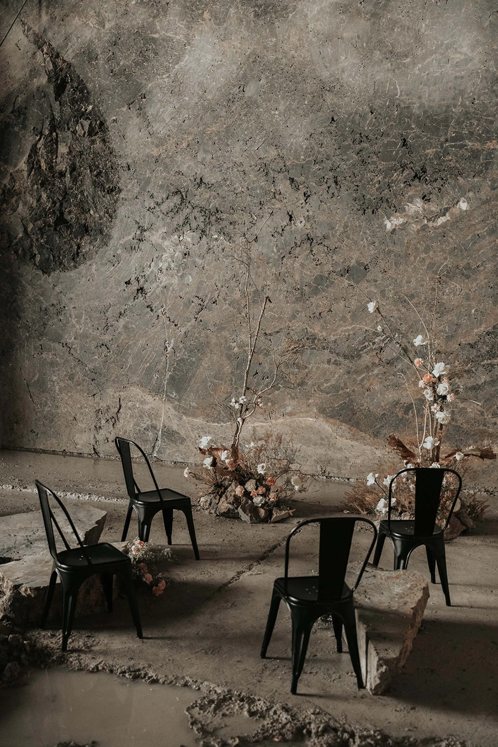 Ceremony Setting in secret location in marble mines in Samana
