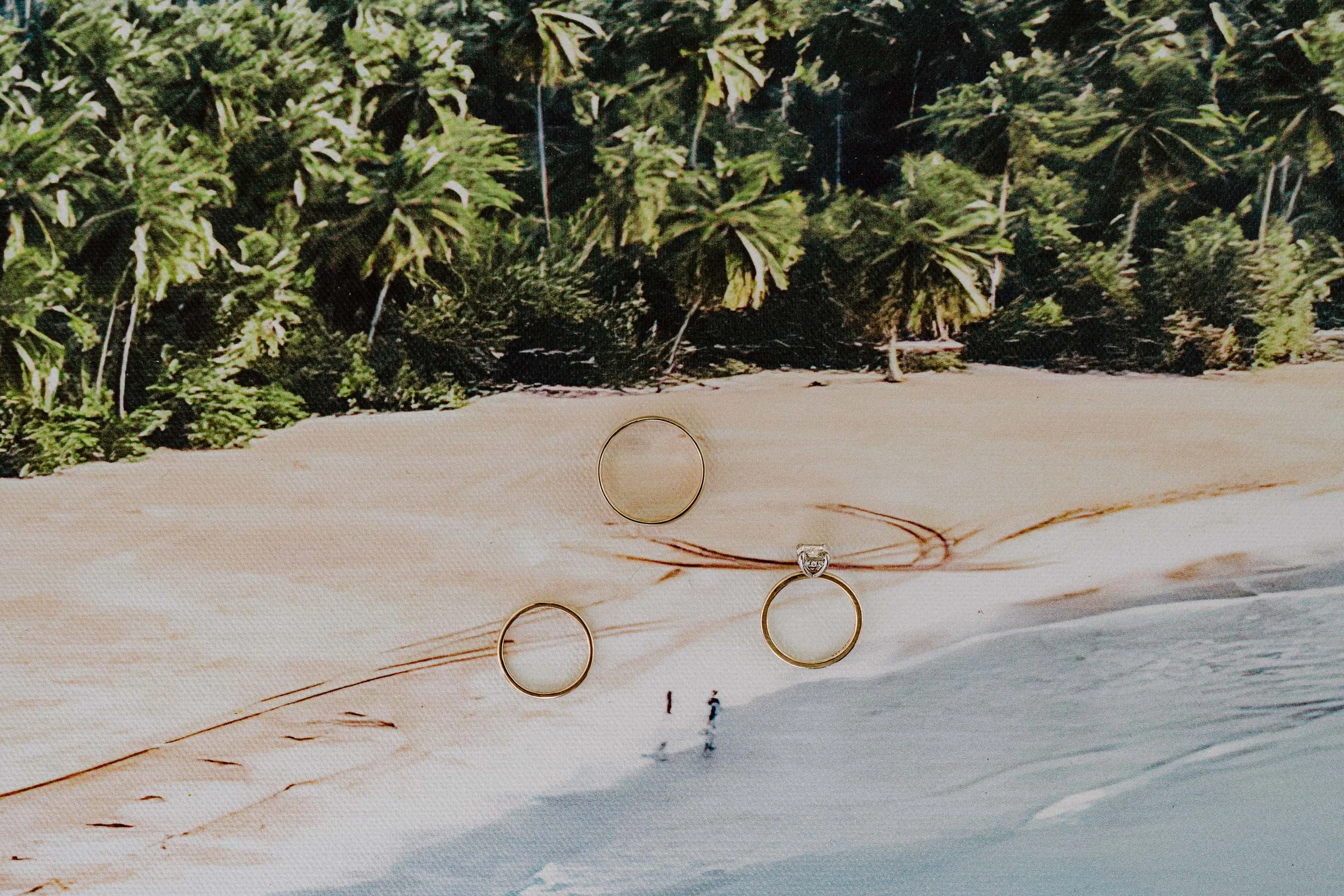 Rings and beach painting
