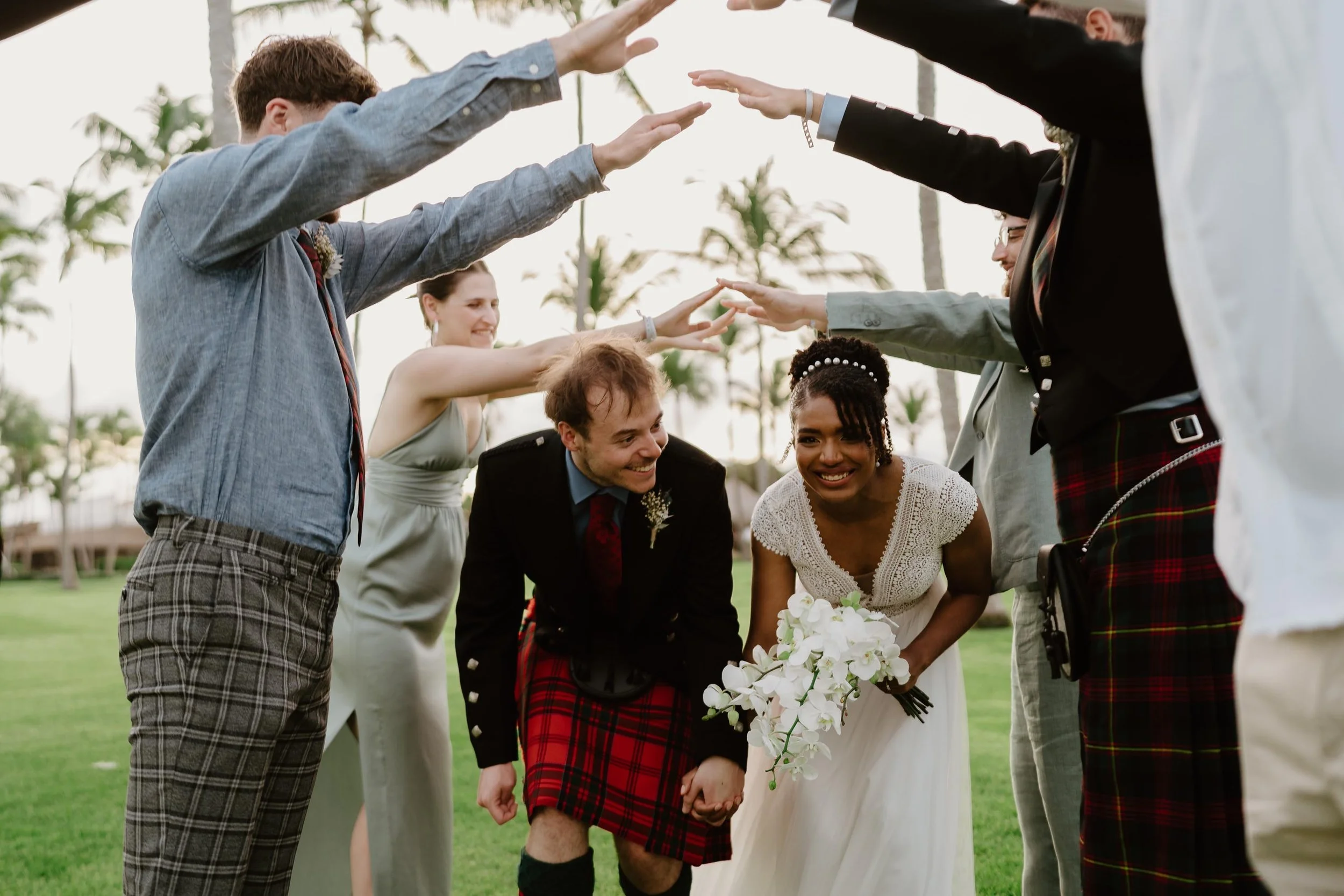 friends and bride and groomm photos chez bisutti wedding dominican republic