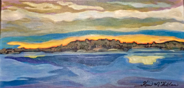 Lakefront 12" x 24", acrylic on canvas
