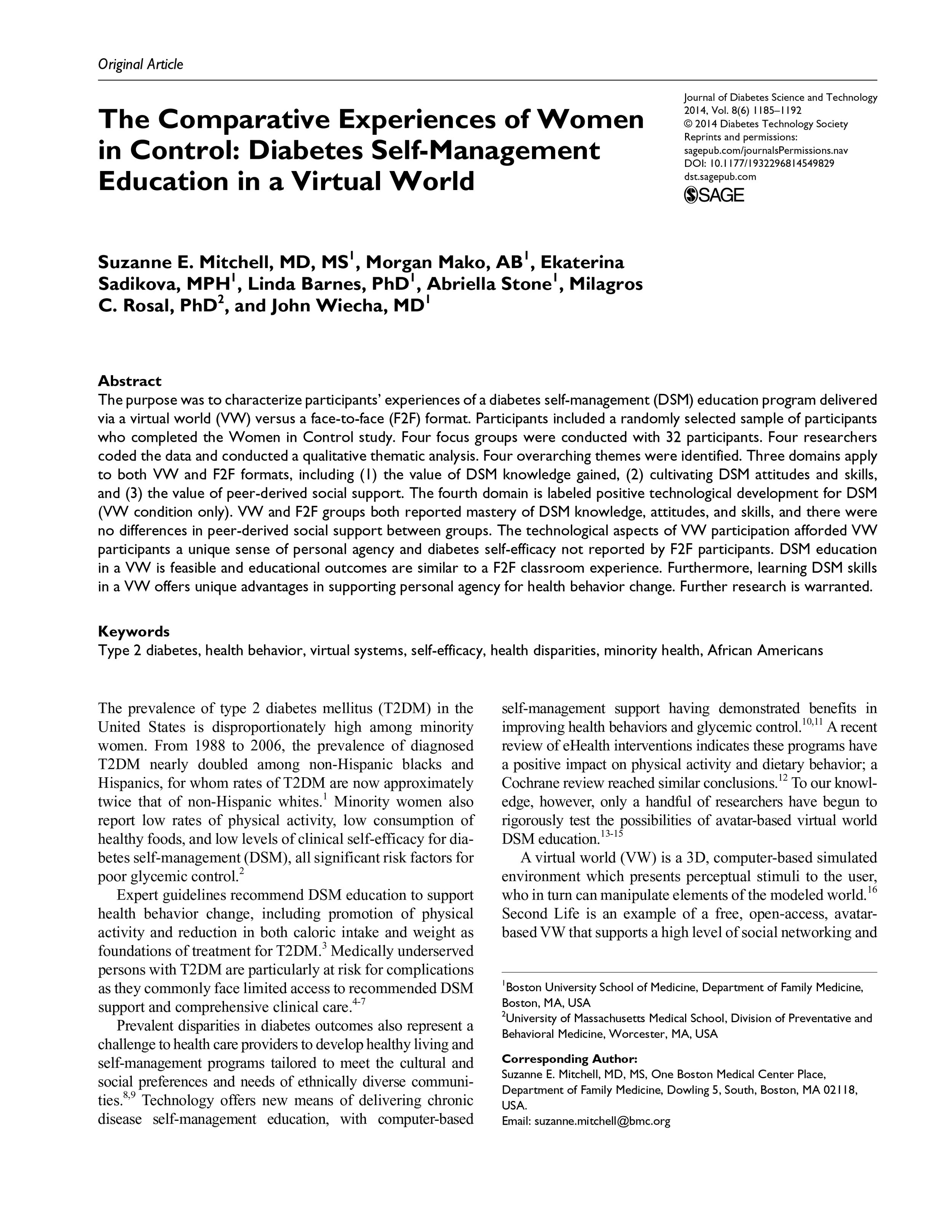 Journal of Diabetes és az életmód