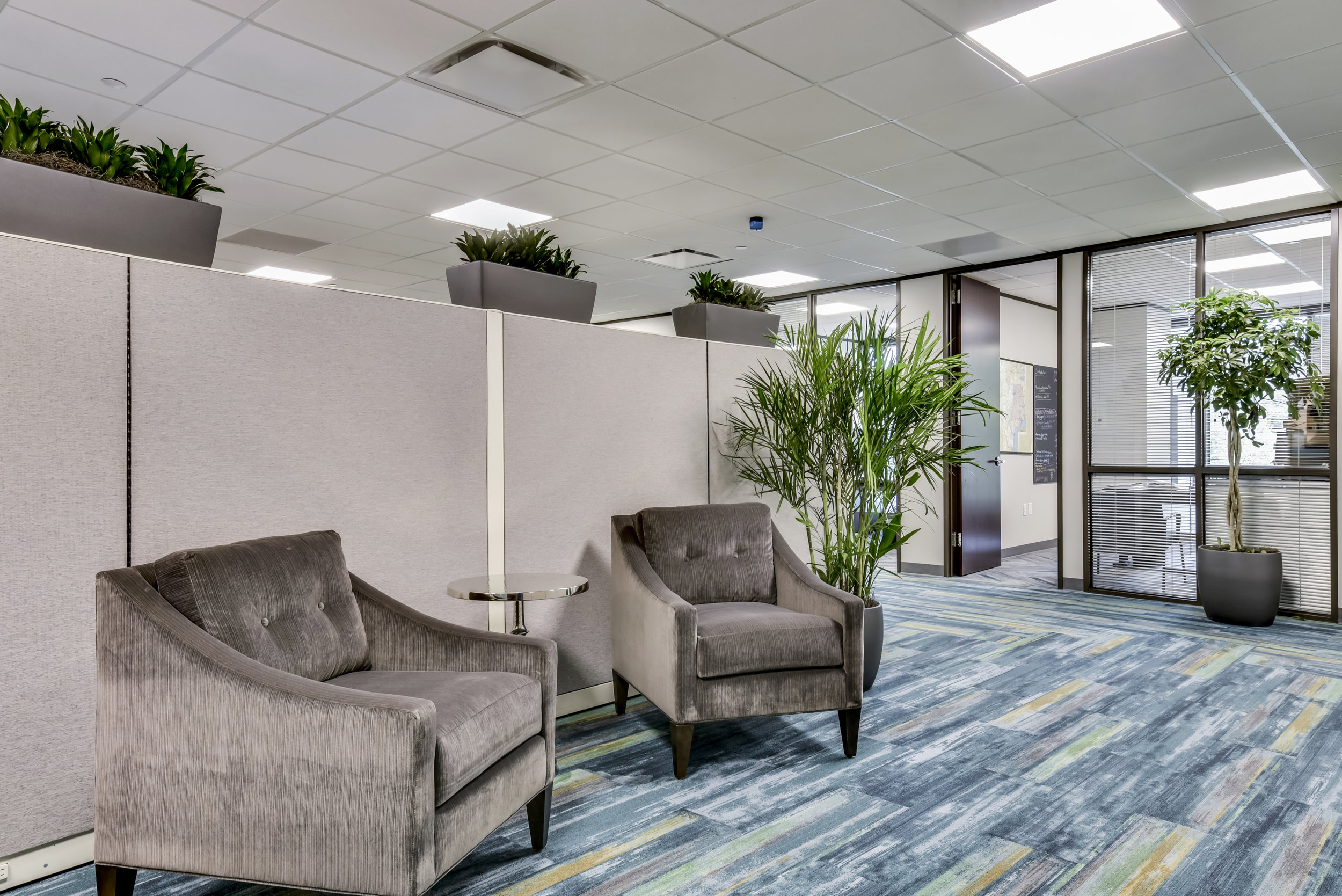 Commerical Office Interior Design with Gray Chairs