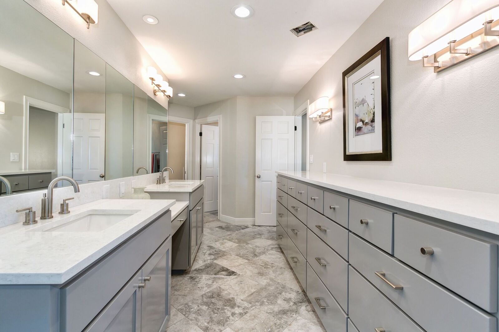 Gray and White Bathroom Design