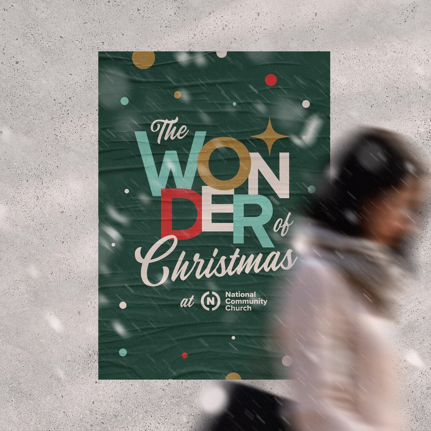 It's December now, so I can finally post some Christmas projects 🌲 😎 . Always love working with the NCC Creative team! Here's a recent one providing art direction + key art design for the 2023 Christmas season for @nationalcommunitychurch.